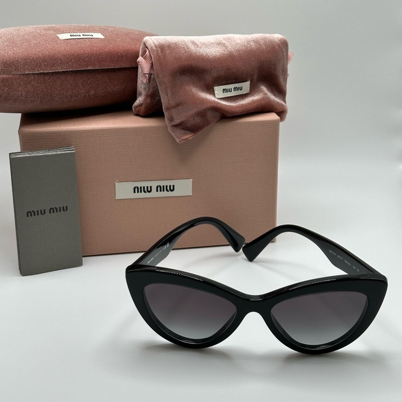 Miu Miu NEW MIU MIU MU04YS 1AB5D1 Black Gradient Grey Women Size ONE SIZE - 12 Thumbnail