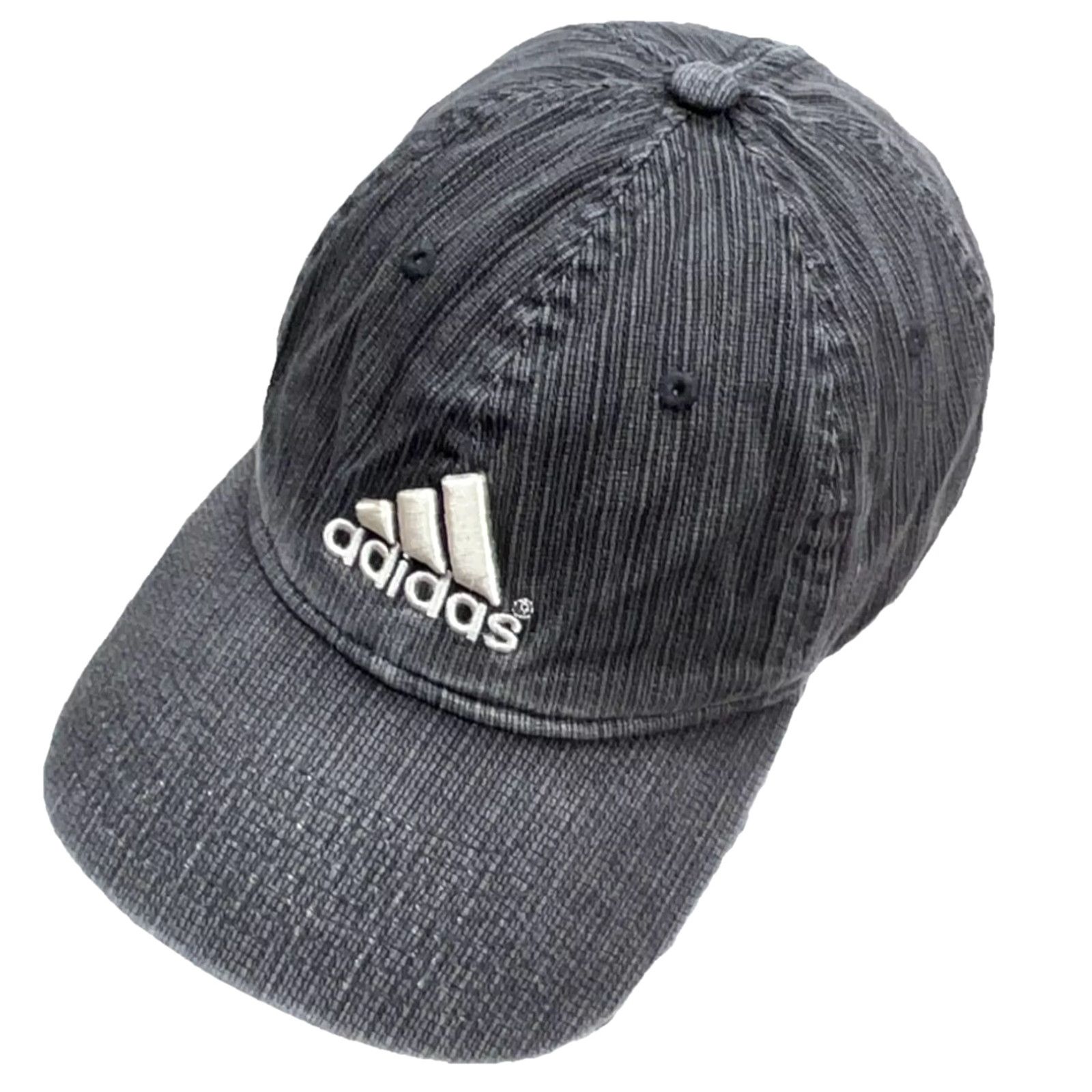 Adidas VINTAGE Adidas Hat Cap Strap Back Gray Baseball Dad Spell Out Faded Worn Y2K W11 Size ONE SIZE - 2 Thumbnail