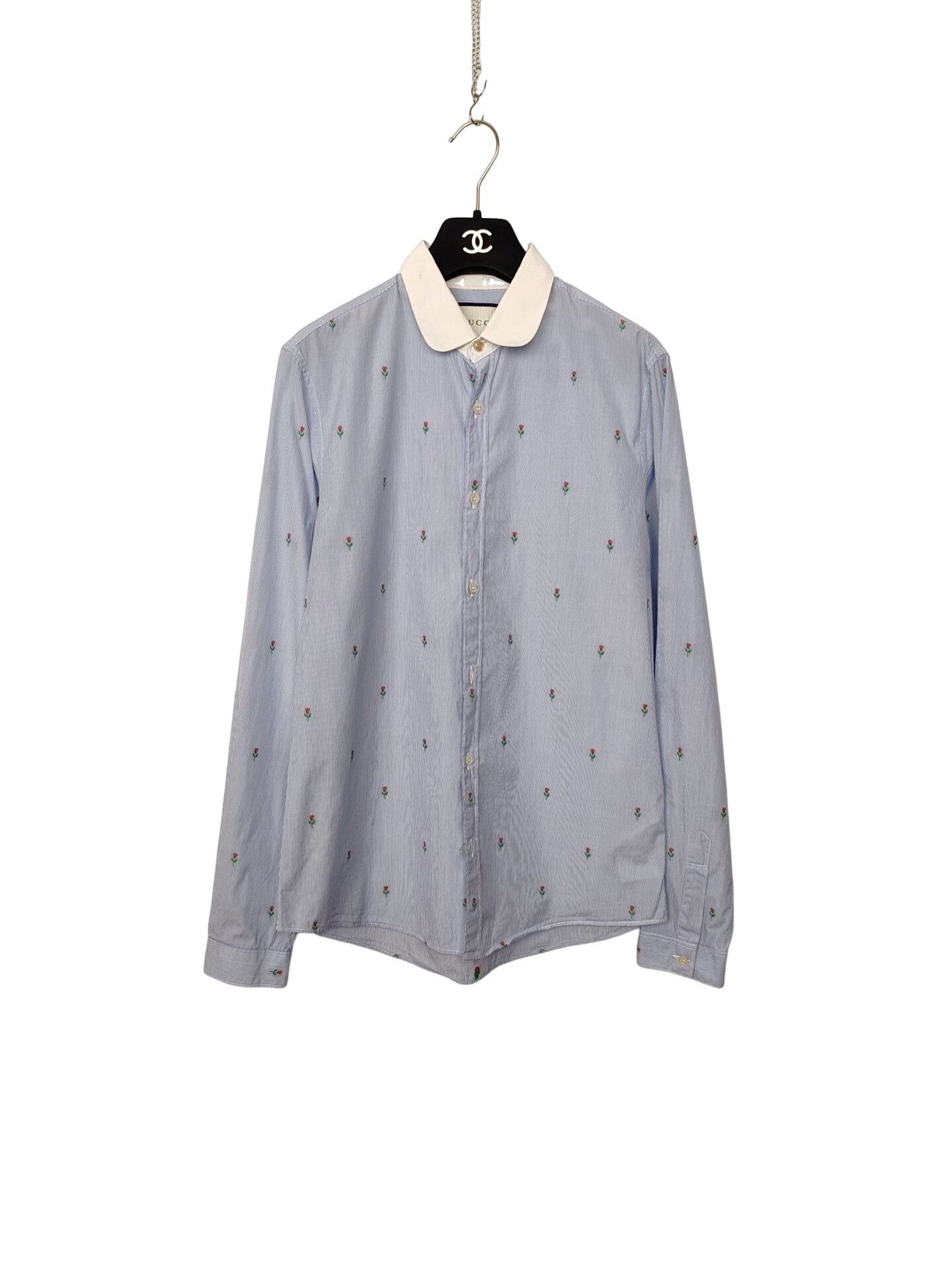 Gucci Gucci Floral Embroidered Button Up Shirt Size 38 Size XS / US 0-2 / IT 36-38 - 1 Thumbnail