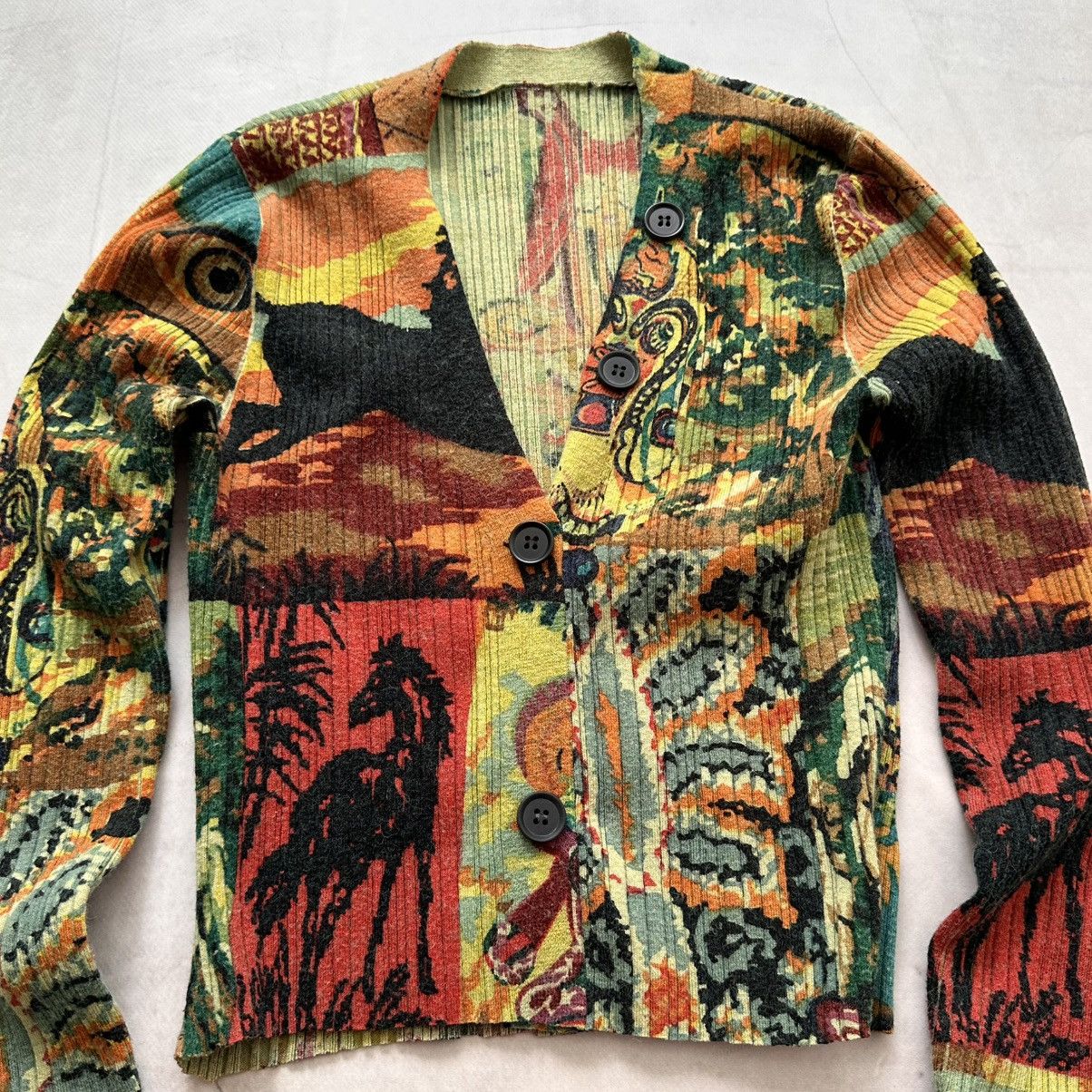 Hysteric Glamour Patchwork Ribbed Sweater Cardigan Custo Barcelona Style Size S / US 4 / IT 40 - 3 Thumbnail