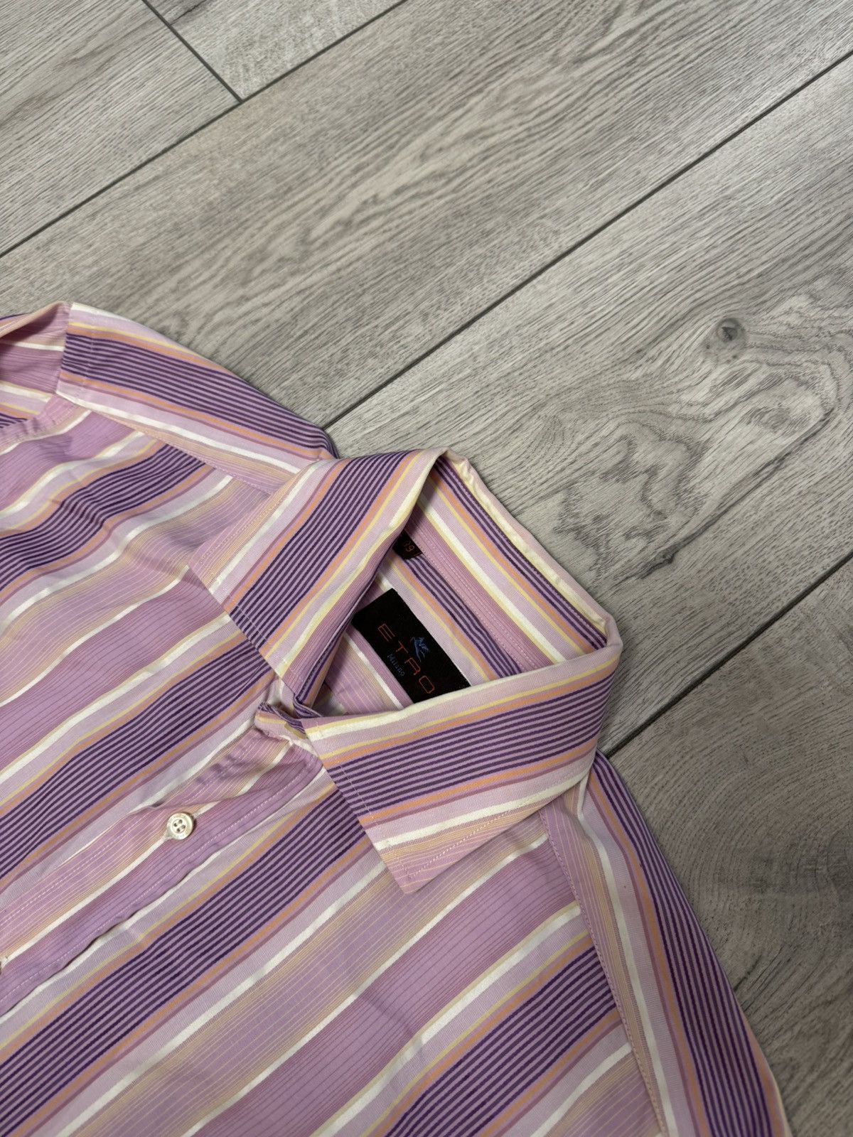 Etro Etro men’s long sleeve button up striped shirt size 39 pink Size US S / EU 44-46 / 1 - 4 Thumbnail
