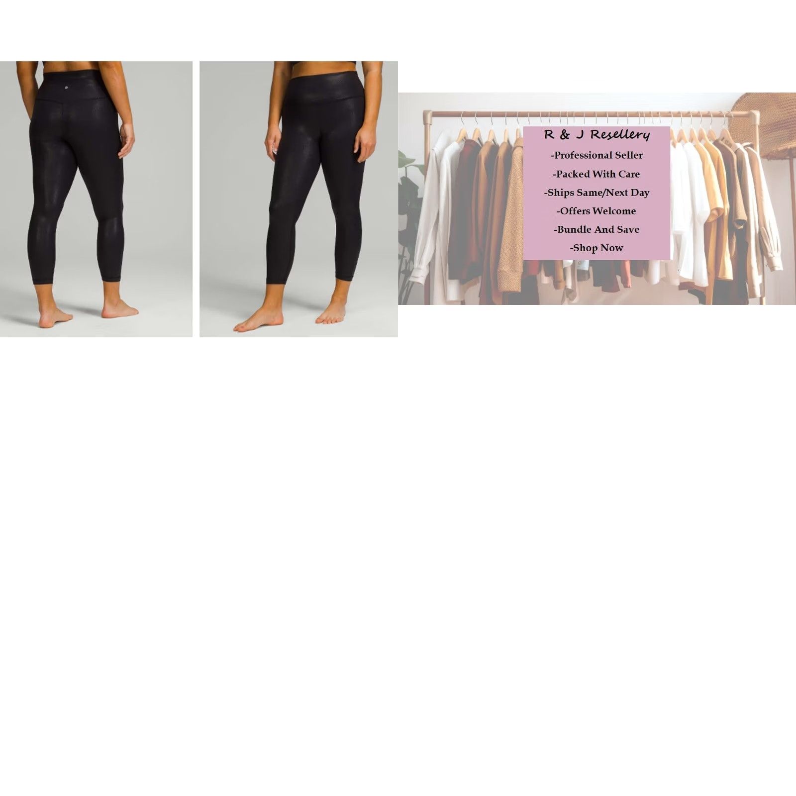 Lululemon Lululemon Align Pant Women's 25" Inseam Black Size 18 High Rise Leggings Shine Foil Print Flecked Pattern Size 40" / US 18 - 8 Thumbnail