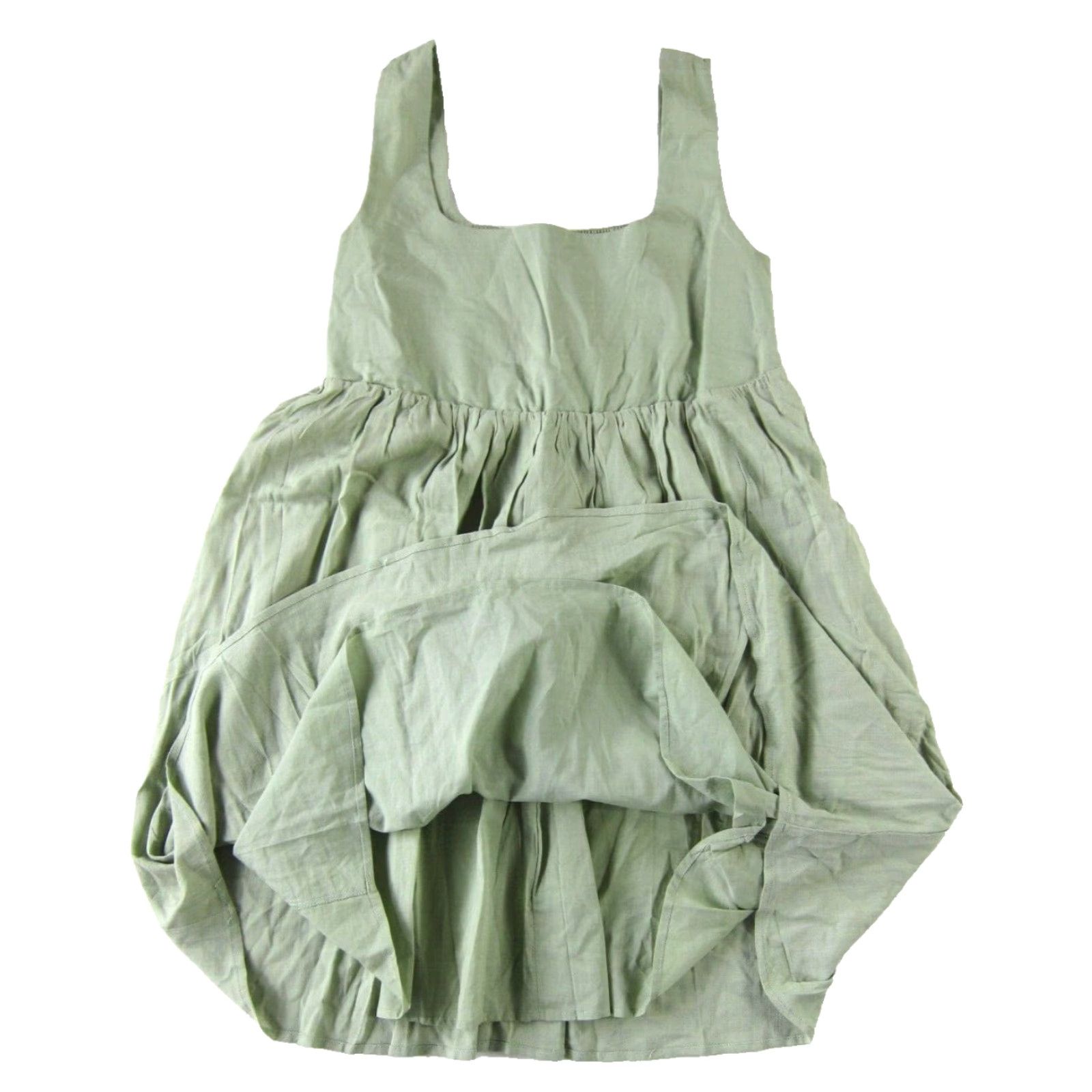 Vintage And Now This Cotton Stretch Green Sleeveless Pocket Sheath Tank Sun Dress Small Size S / US 4 / IT 40 - 6 Thumbnail