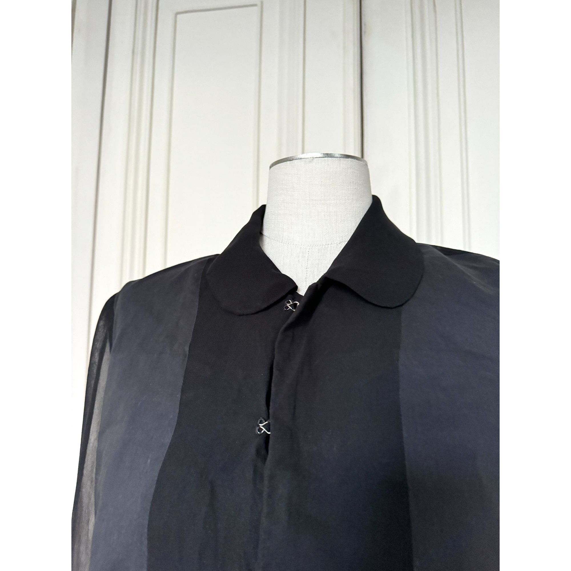 Comme des Garcons Black Sheer Viscose Blouse Size M / US 6-8 / IT 42-44 - 3 Thumbnail