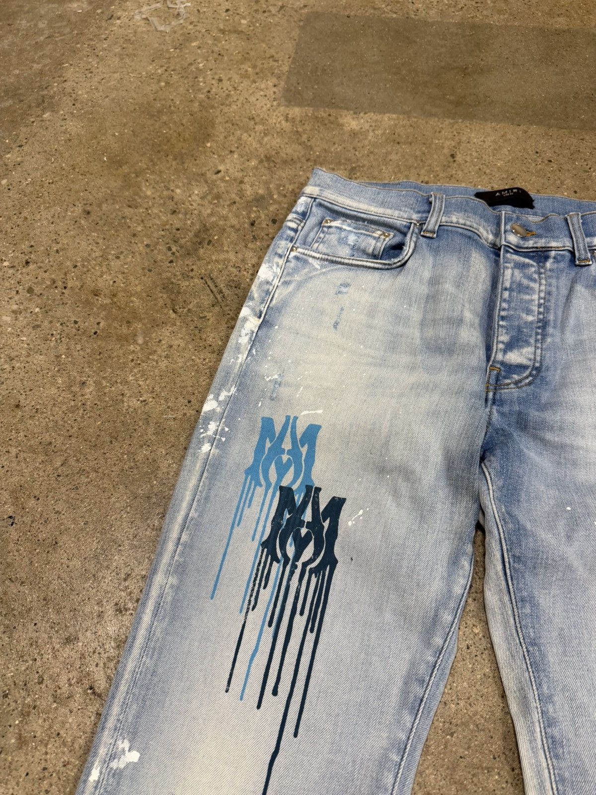 Amiri MA Dripping Blue Jeans NEW 1500$