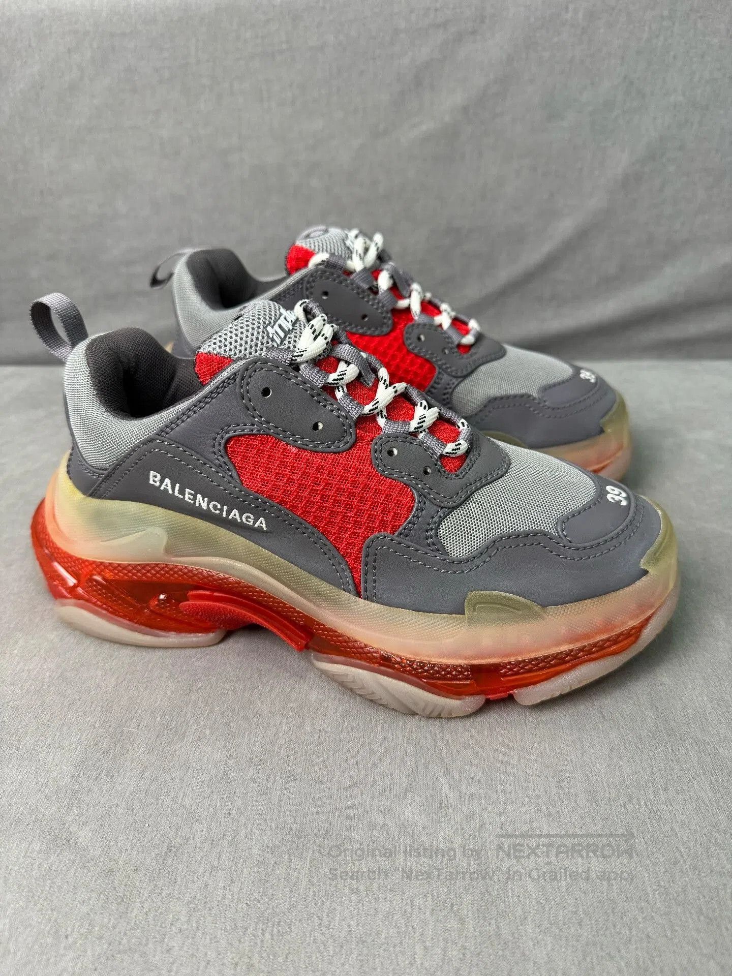 Balenciaga Balenciaga Triple S Gray Red Sneakers Size 39. Size US 6 / EU 39 - 2 Thumbnail