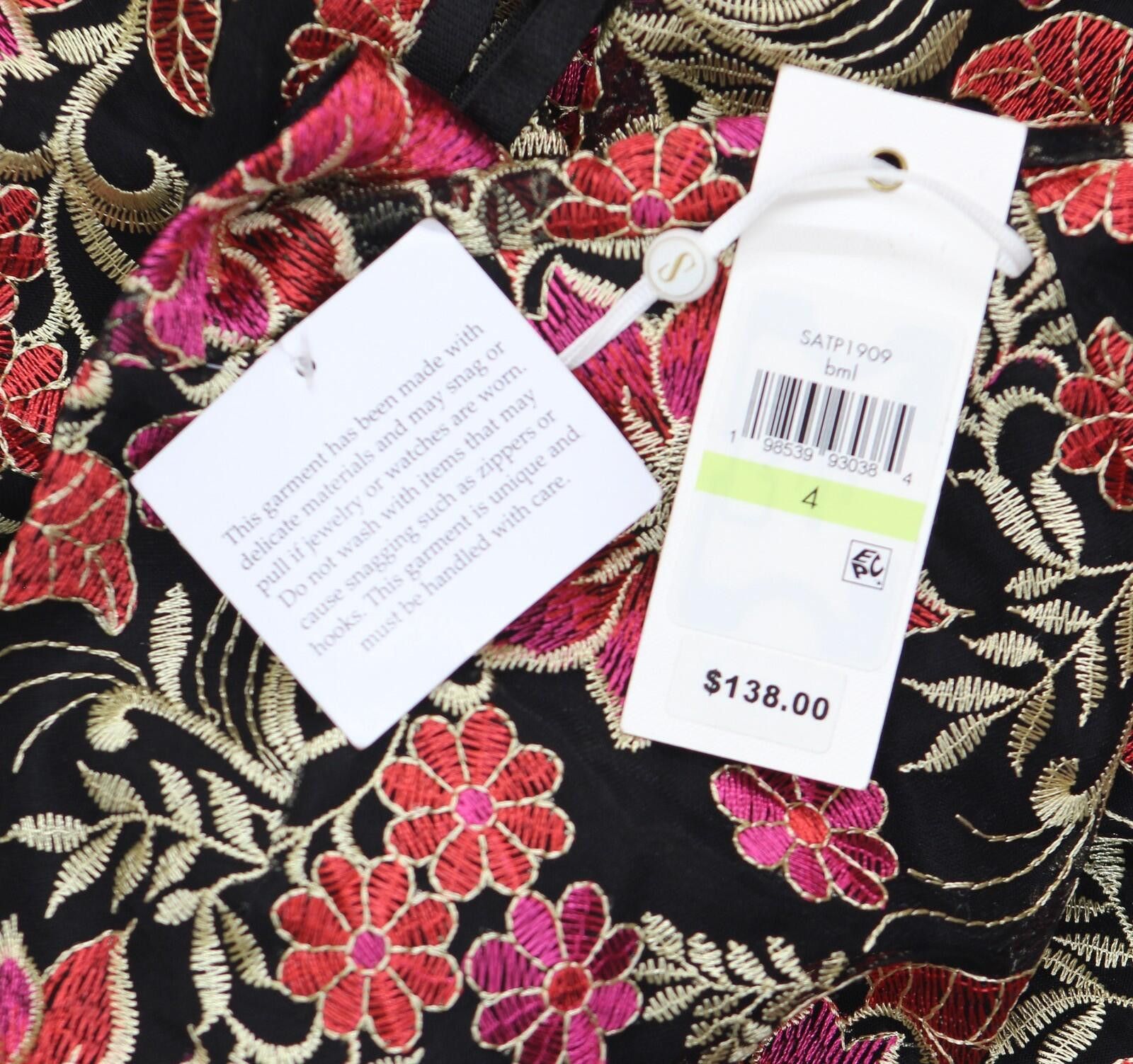 Signal Sport Nwt Siena Scalloped Hem Bodycon Midi Dress Black / Multi 4 Size S / US 4 / IT 40 - 5 Thumbnail