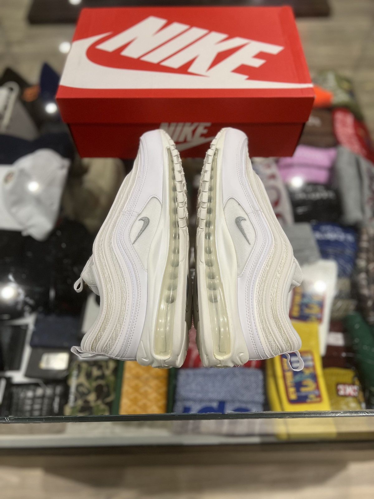 Nike Nike Air Max 97 Triple White Wolf grey Size: 13 Size US 13 / EU 46 - 5 Thumbnail
