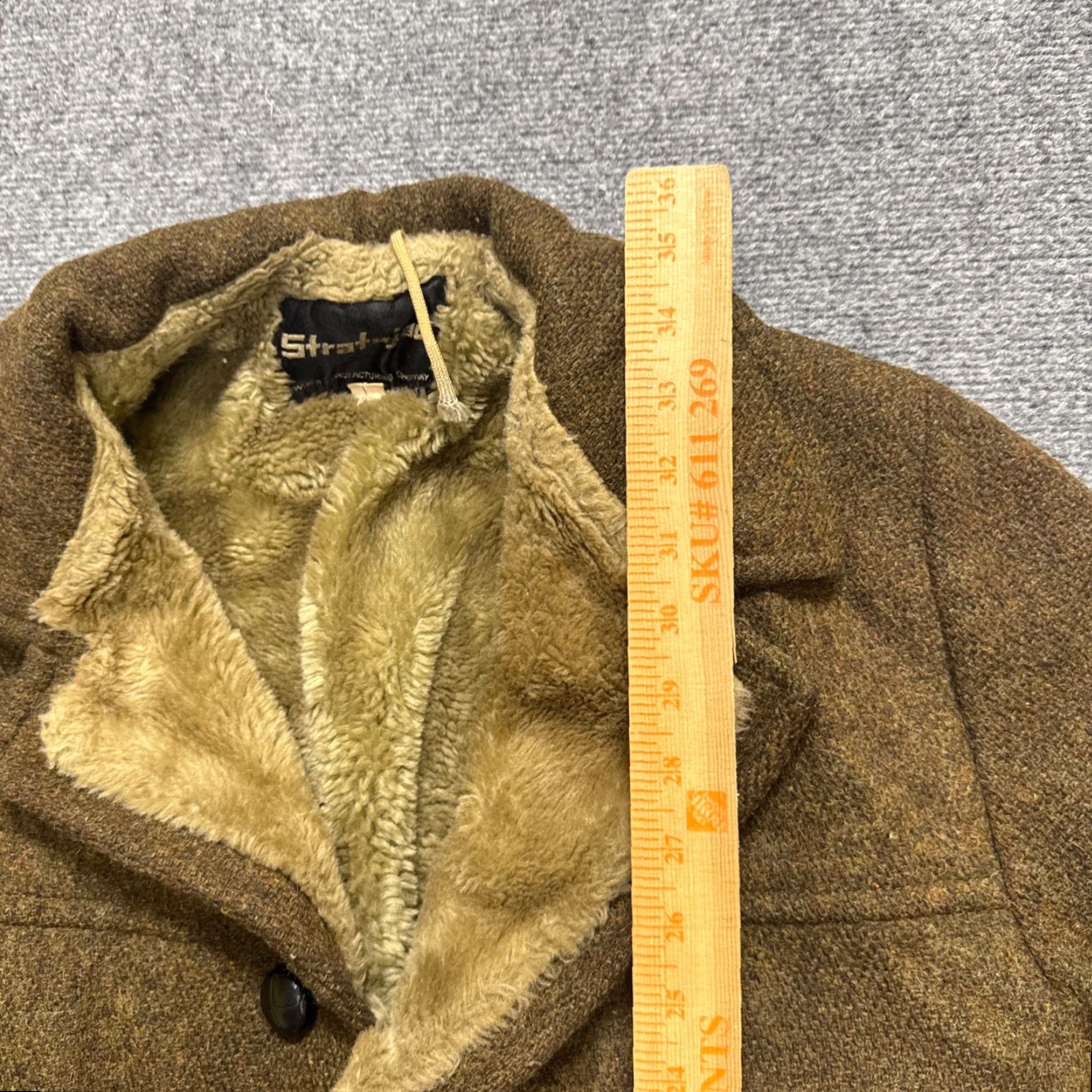 The Unbranded Brand VINTAGE Pea Coat Coat Men L Brown Fur Lined 40L Full Zip Stratojac Size US L / EU 52-54 / 3 - 5 Thumbnail