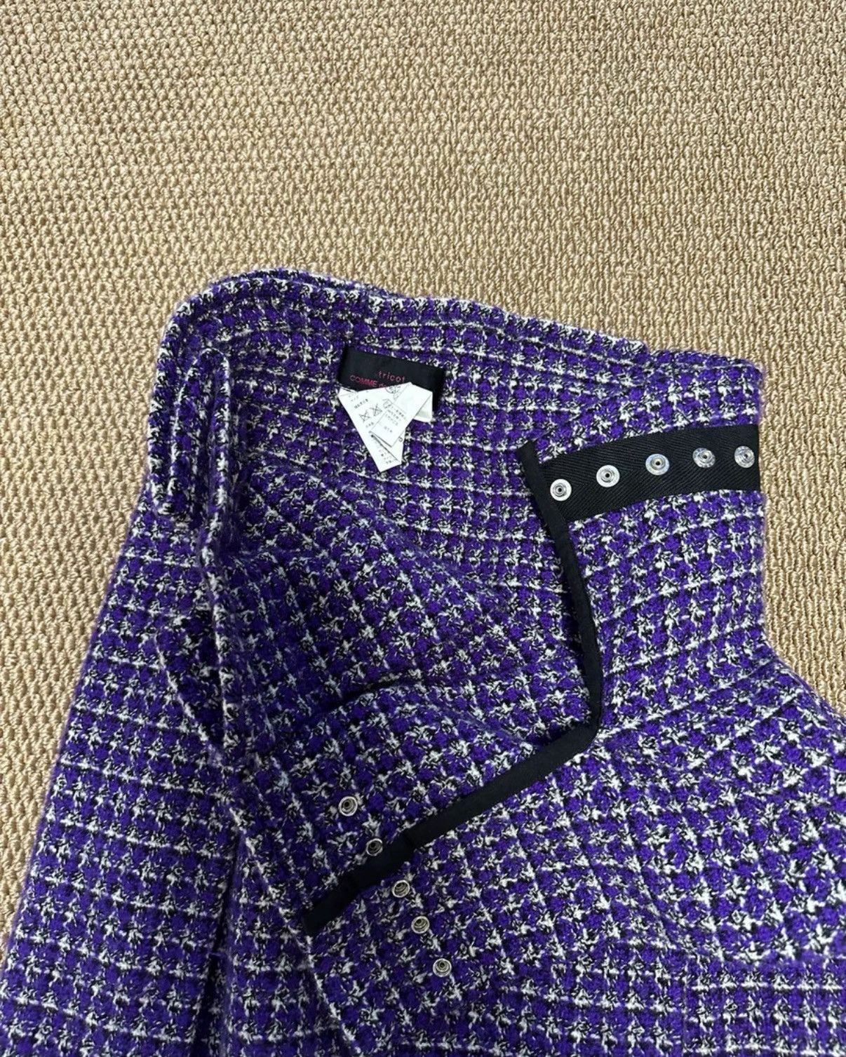 Comme des Garcons COMME des GARÇONS Purple Tweed Plaid Skirt K23 Size 26" / US 2 / IT 38 - 4 Thumbnail