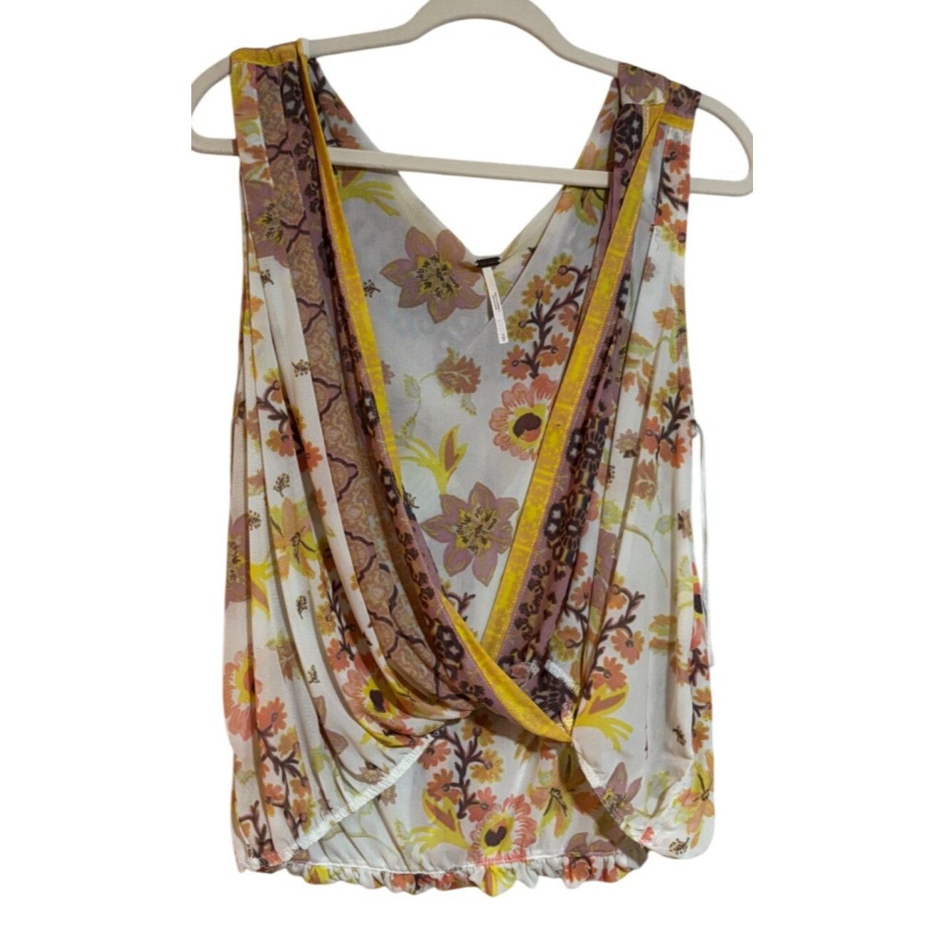 Free People Free People Women’s Drape Floral Top S – Boho Chic, Festival Size S / US 4 / IT 40 - 2 Thumbnail