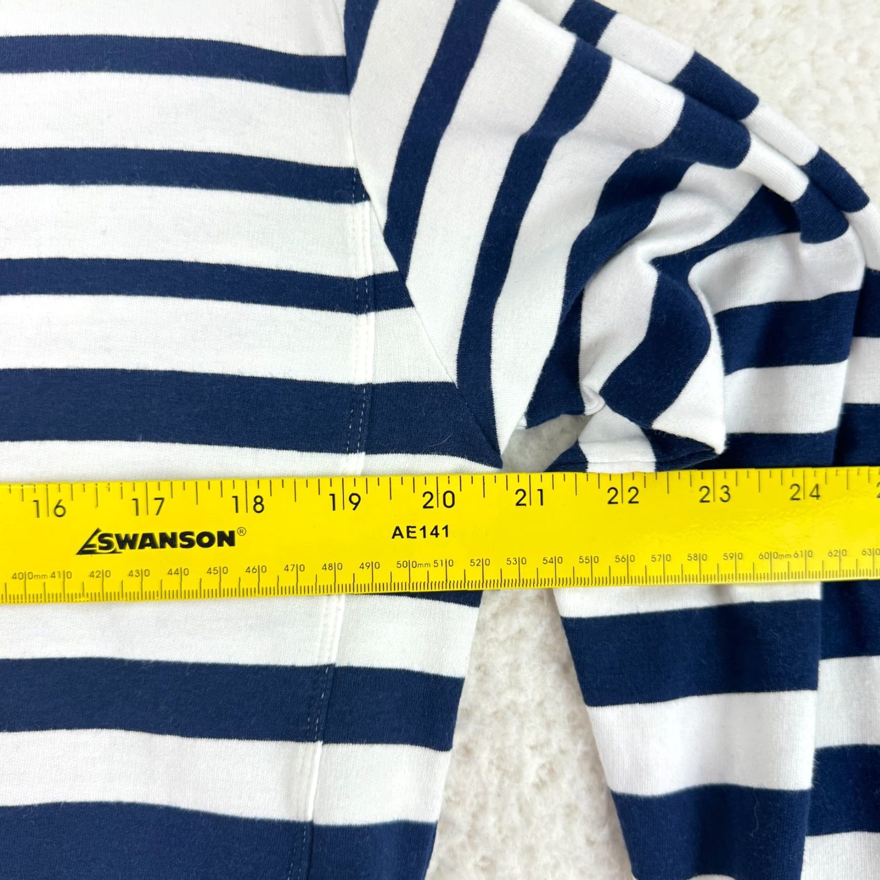 Vintage Chico's Zenergy Tunic Womens Size 8 Long Sleeve Pullover Striped White Casual Shirt Blouse Size M / US 6-8 / IT 42-44 - 5 Thumbnail