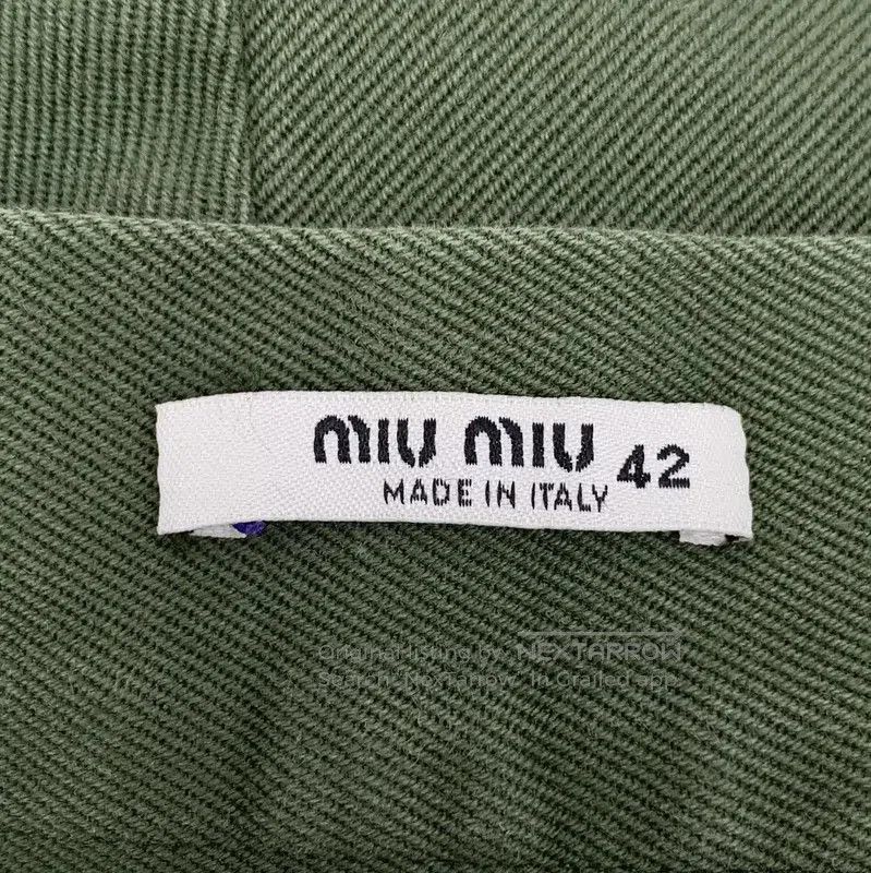 Miu Miu Miu Miu Green Cotton Casual Pants for Women . Size 28" / US 6 / IT 42 - 5 Thumbnail