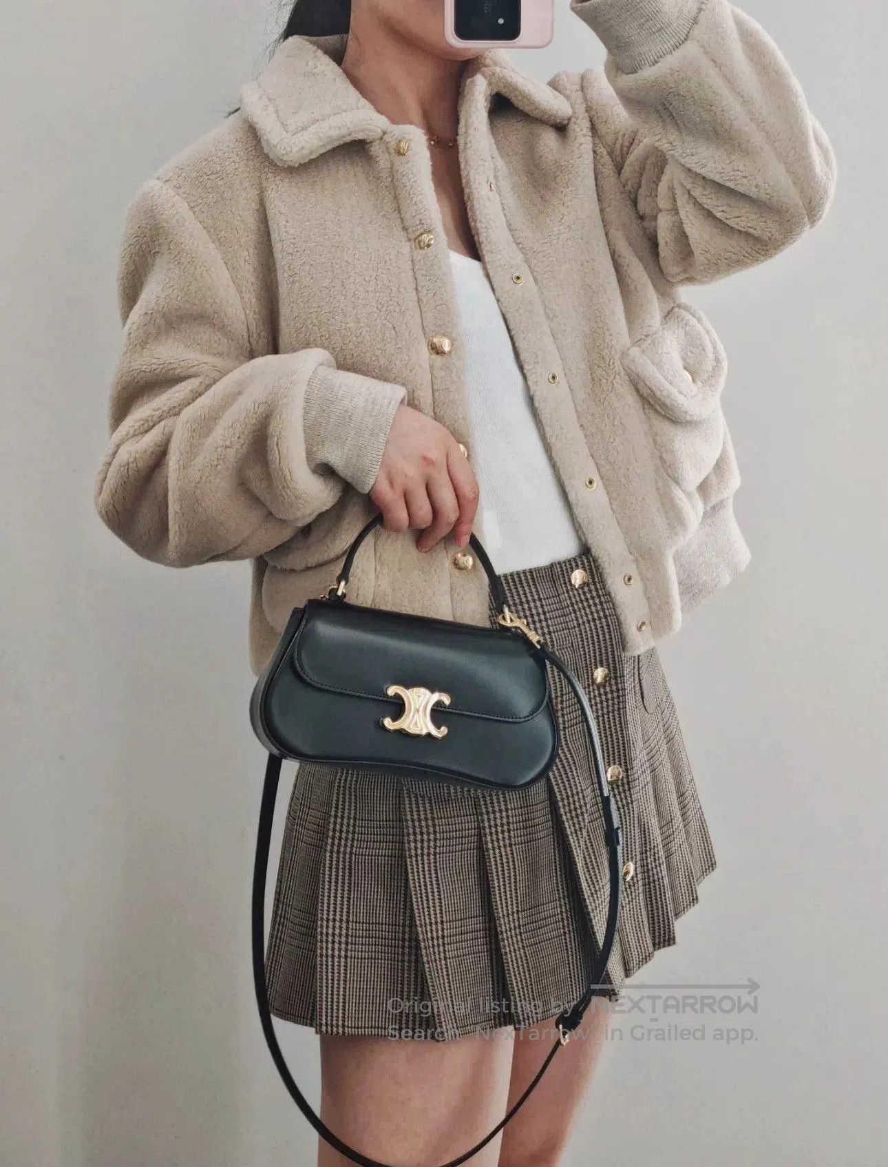 Celine Celine 2024 FW Gold Buckle Lamb Wool Coat. Size M / US 6-8 / IT 42-44 - 3 Thumbnail