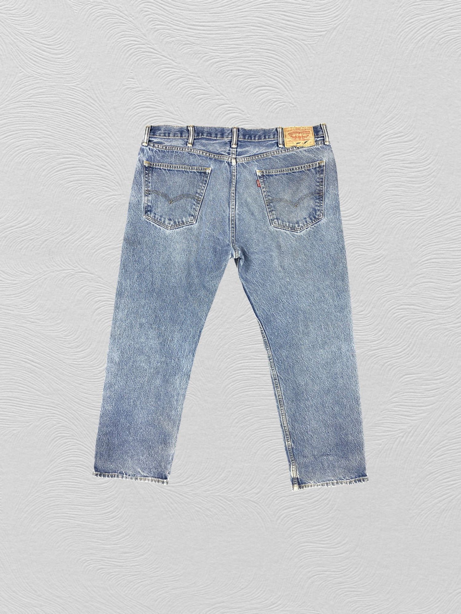 Levi's Blue Distressed Vintage Levi's 505 Jeans 39x29 Denim JN1206 Size US 39 - 2 Thumbnail