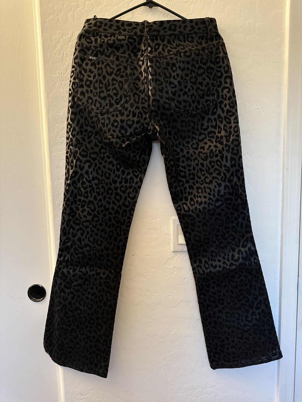 Vintage Leopard Print Leather Boot Cut Pants Size US 30 / EU 46 - 2 Thumbnail