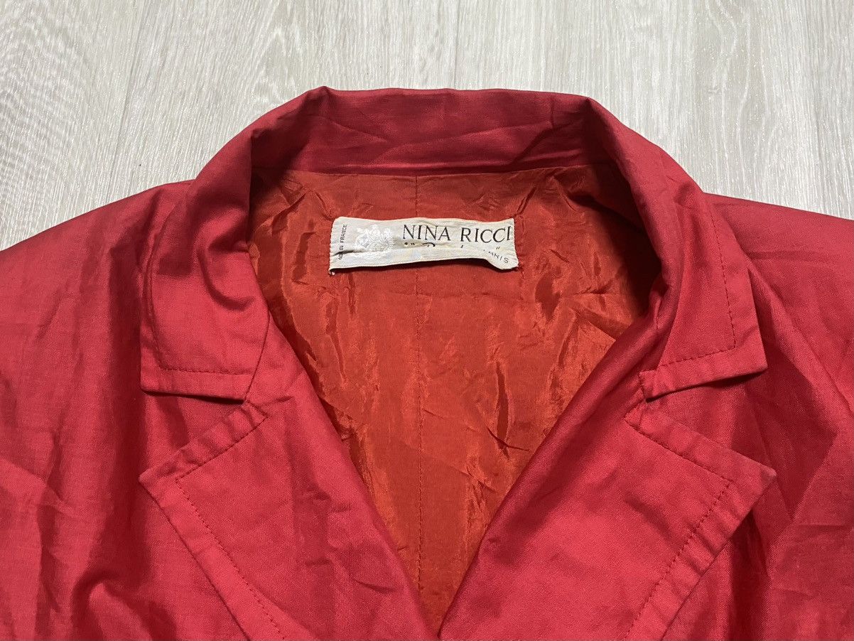 Nina Ricci 70-80’s Nina Ricci Boutique Archival Red Trench Coat Jacket Size S / US 4 / IT 40 - 8 Thumbnail