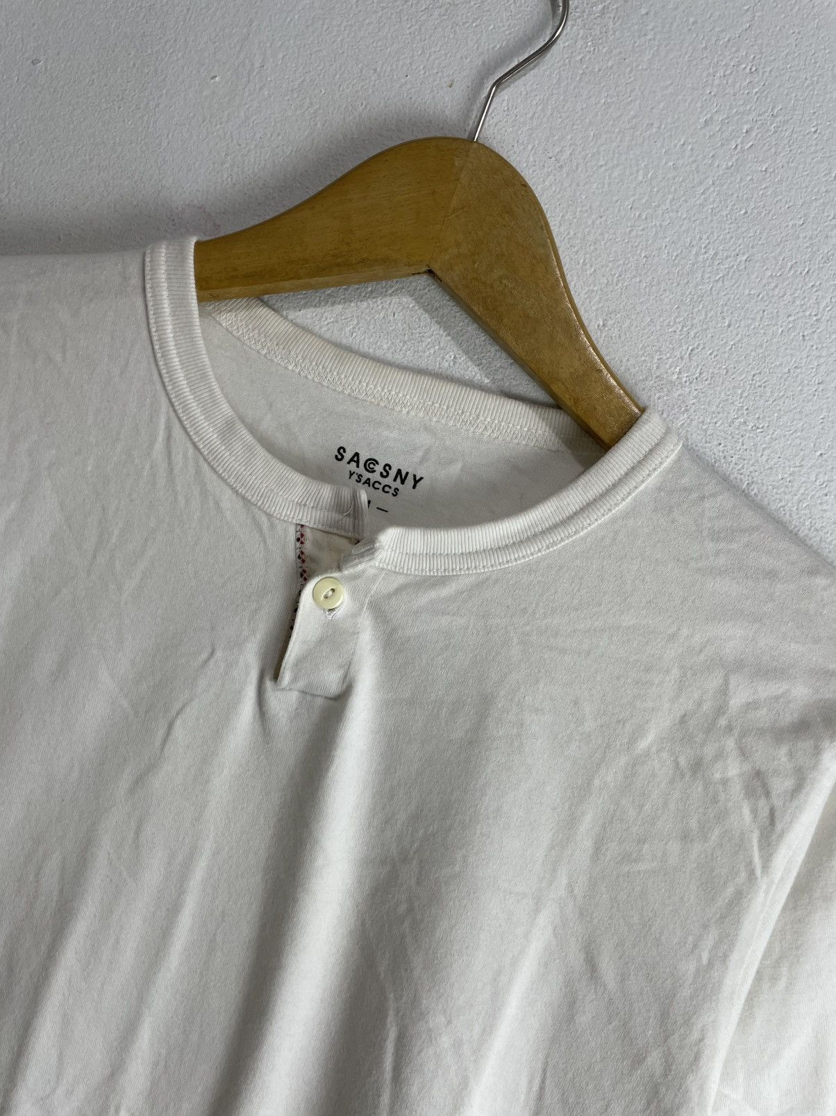 Yohji Yamamoto Y'sAccs Yohji Yamamoto Button Colar Tee Japan Style Size M / US 6-8 / IT 42-44 - 2 Thumbnail