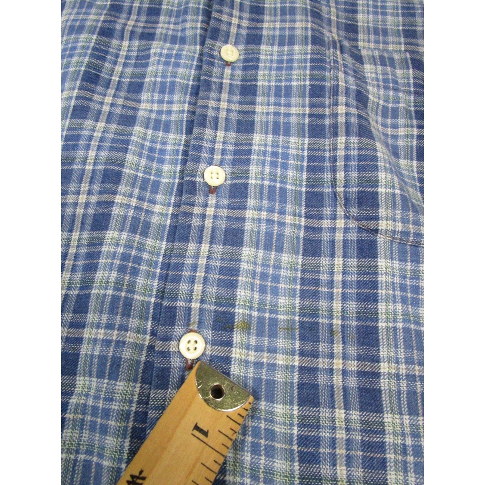 Peter Millar VINTAGE Peter Millar Mountainside Shirt Mens Medium Blue Plaid Cotton Knit Flannel Button-Up M Mens Size US M / EU 48-50 / 2 - 5 Thumbnail