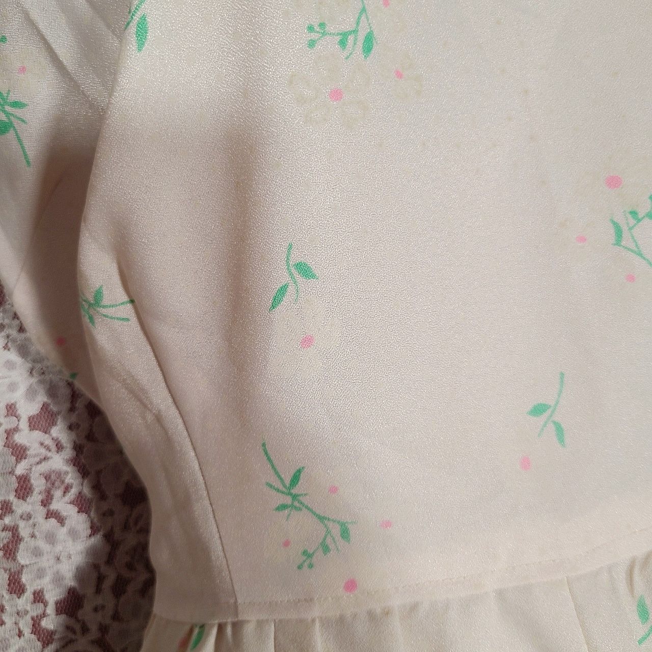 Handmade Vintage 60s handmade white floral print dress size medium Size M / US 6-8 / IT 42-44 - 7 Thumbnail