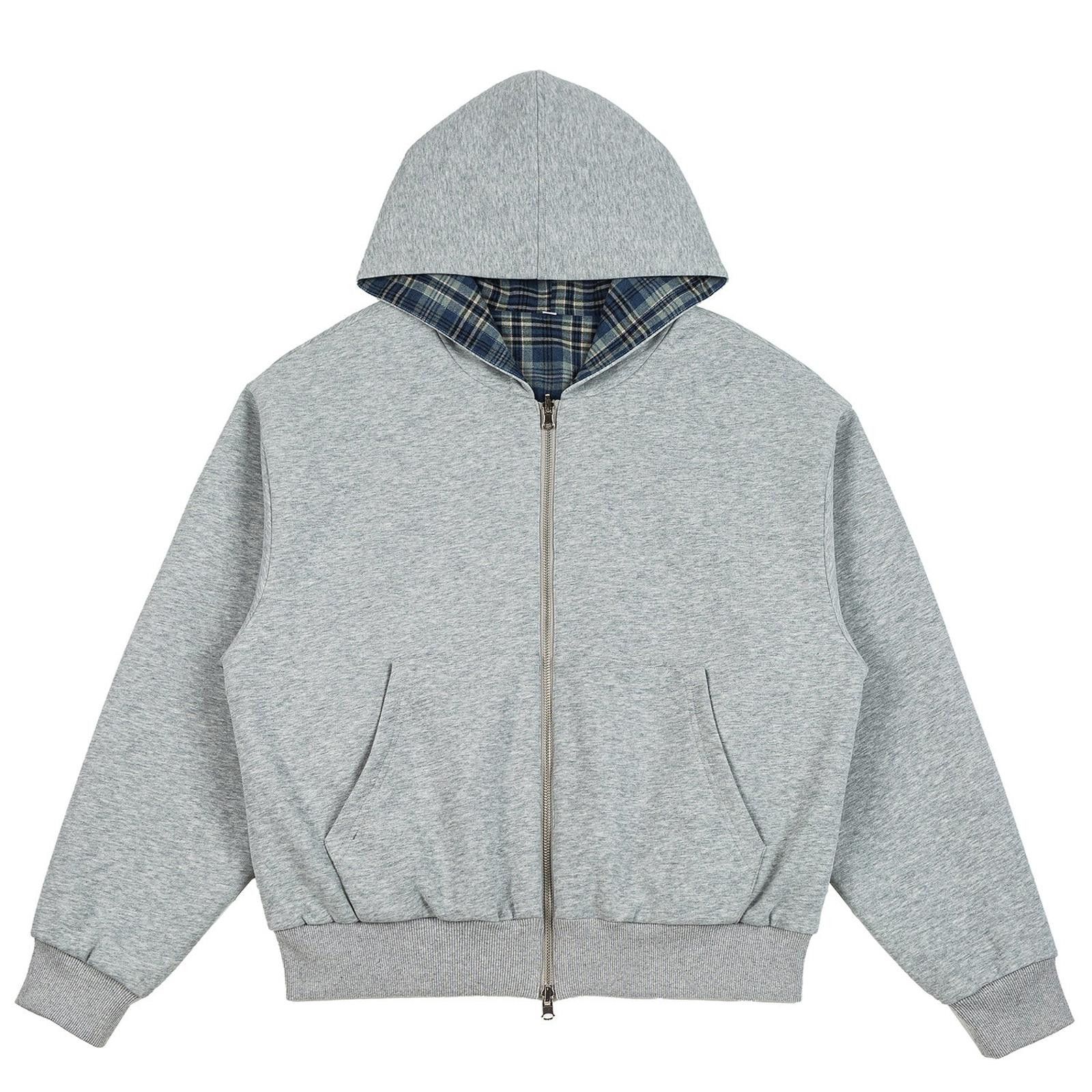 Other Reversible Plaid Hooded Zip Jacket | Grey Fleece Size US L / EU 52-54 / 3 - 5 Thumbnail