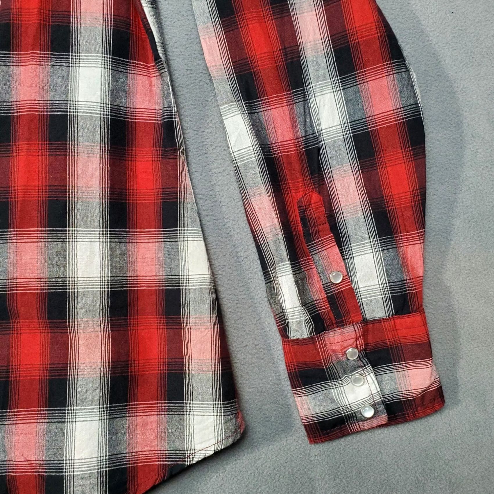 Roper Roper Shirt Womens Large Red Plaid Western Cowboy Pearl Snap Rodeo Top Size L / US 10 / IT 46 - 3 Thumbnail