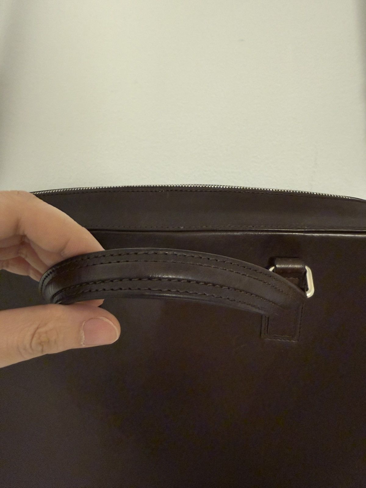 Mismo Mismo Morris Full-Grain Leather Briefcase — Dark Brown Size ONE SIZE - 6 Thumbnail