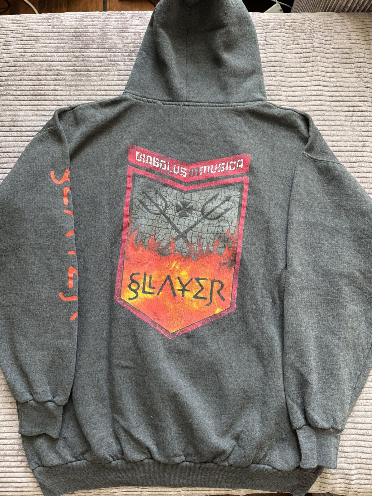 Band Tees Rare Vintage 90s Slayer Diabolus Musica Metal Band Hoodie Xl Size US XL / EU 56 / 4 - 8 Thumbnail