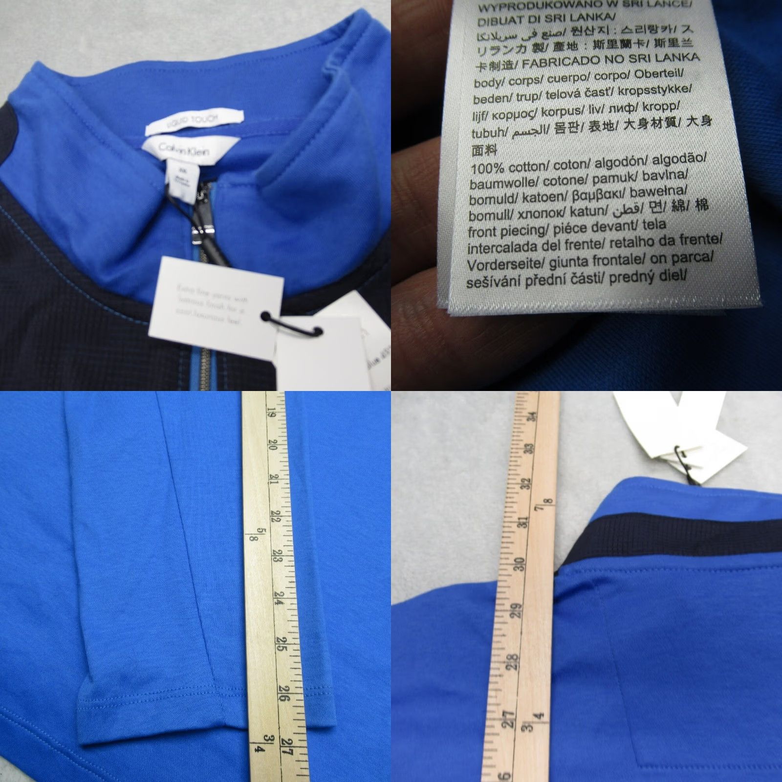 Calvin Klein Calvin Klein Shirt Men XXL Blue Liquid Touch Pullover Long Sleeve Casual 1/4 Zip Mock Neck Colorblock Lightweight Breathable Size US XXL / EU 58 / 5 - 8 Thumbnail