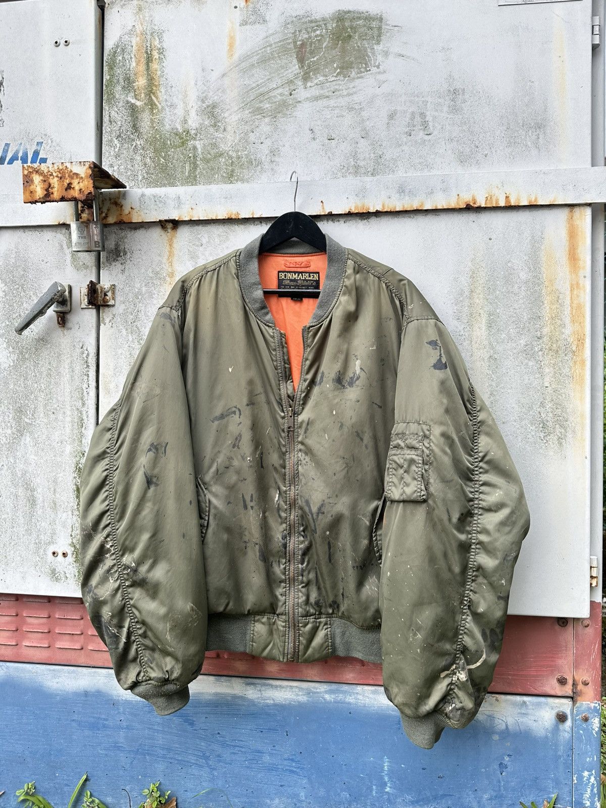 Vintage 🪖Vintage THRASHED MA-1 Man Intermediate Bomber Jacket Size US XXL / EU 58 / 5 - 1 Thumbnail