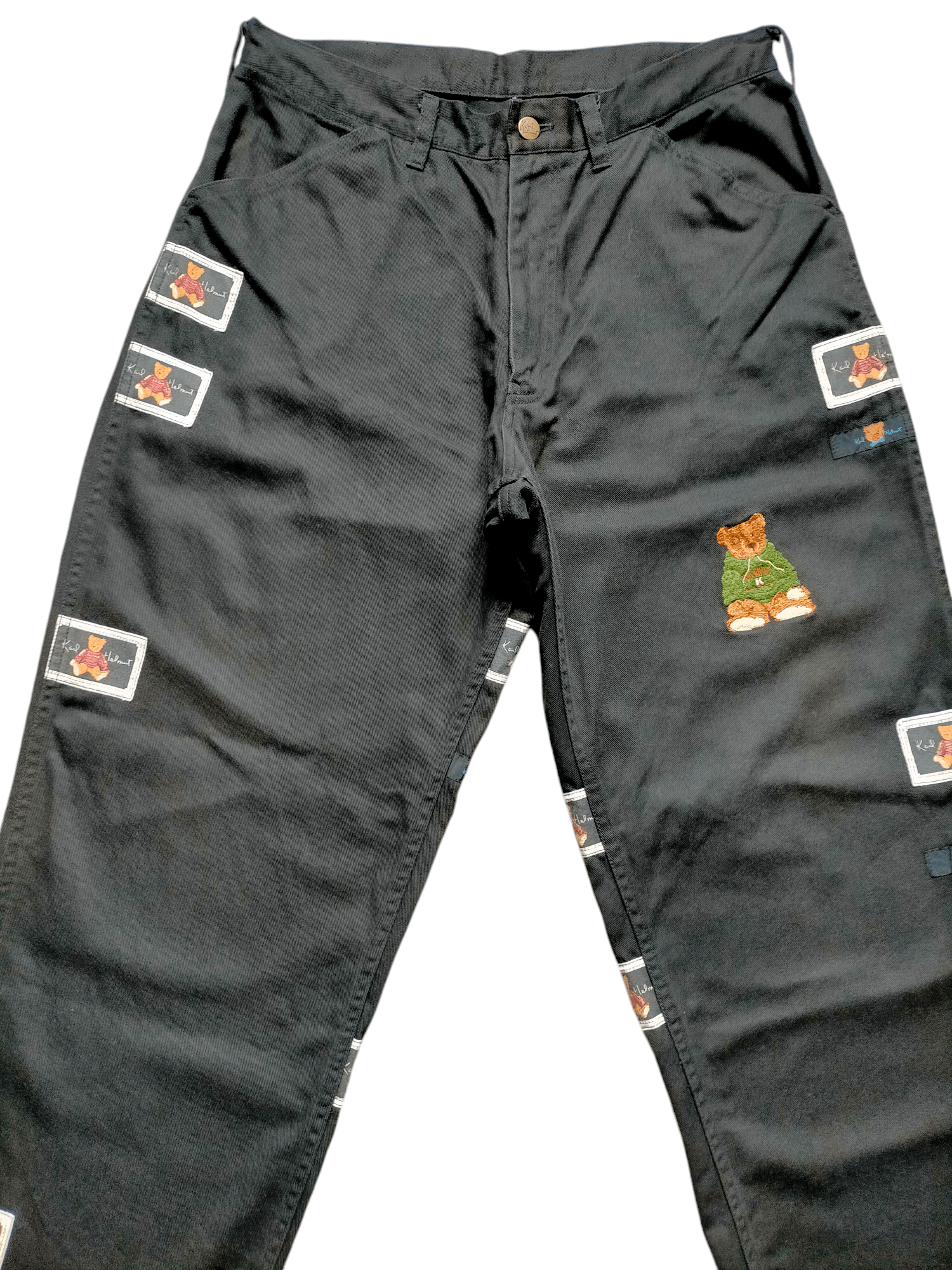 Japanese Brand Karl Helmut Carpenter Baggy embroidered Patchwork Pants Size US 31 - 3 Thumbnail