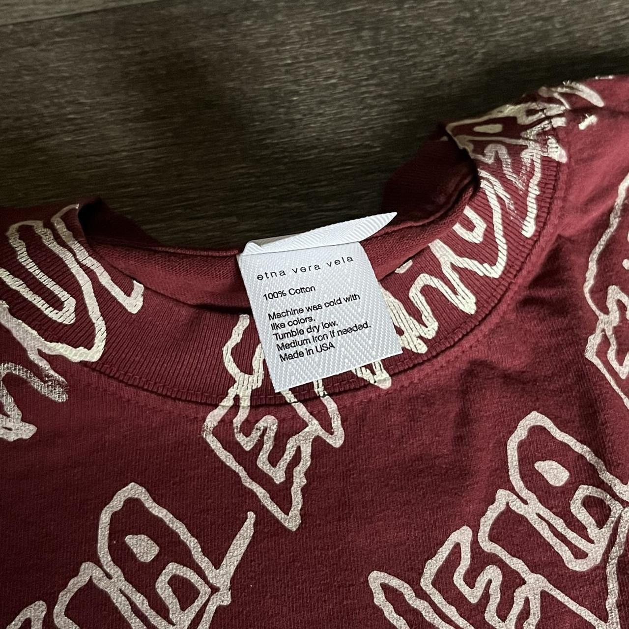 Other Fakemink Etna Vera Vela All Over Print S/S Burgundy T Shirt Size US M / EU 48-50 / 2 - 6 Thumbnail