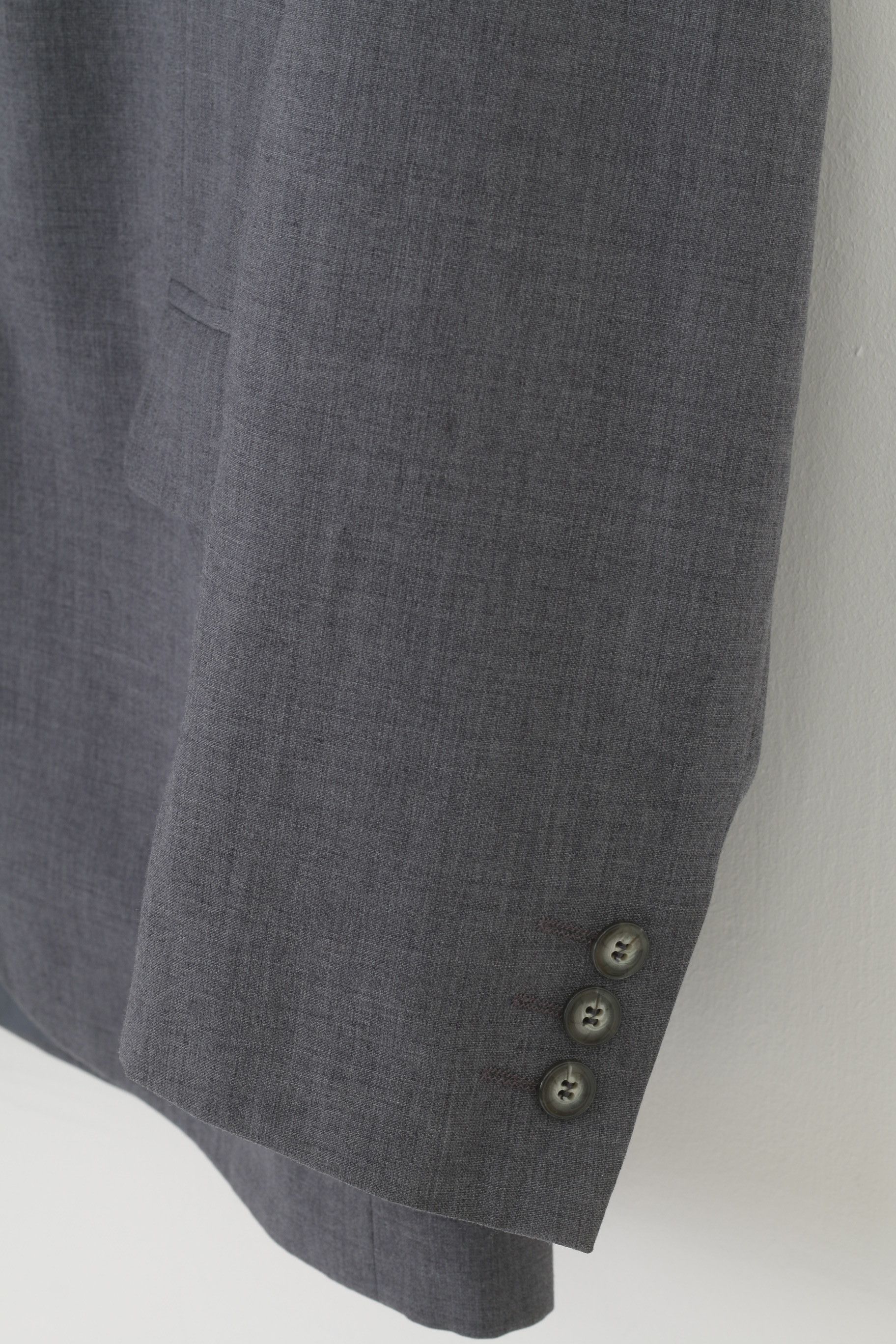 Vintage Coxmoore Men 42 Blazer Grey Wool Breasted 1655 Size 42R - 3 Thumbnail