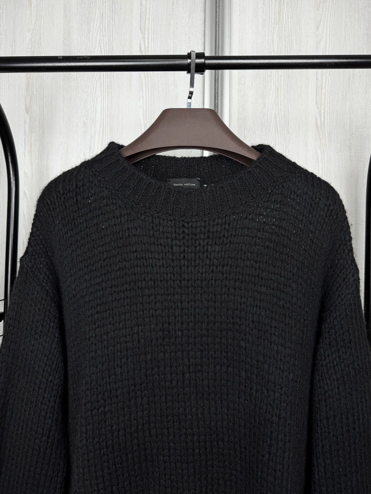 Roberto Collina Roberto Collina black baby alpaca wool oversized sweater L Size L / US 10 / IT 46 - 3 Thumbnail