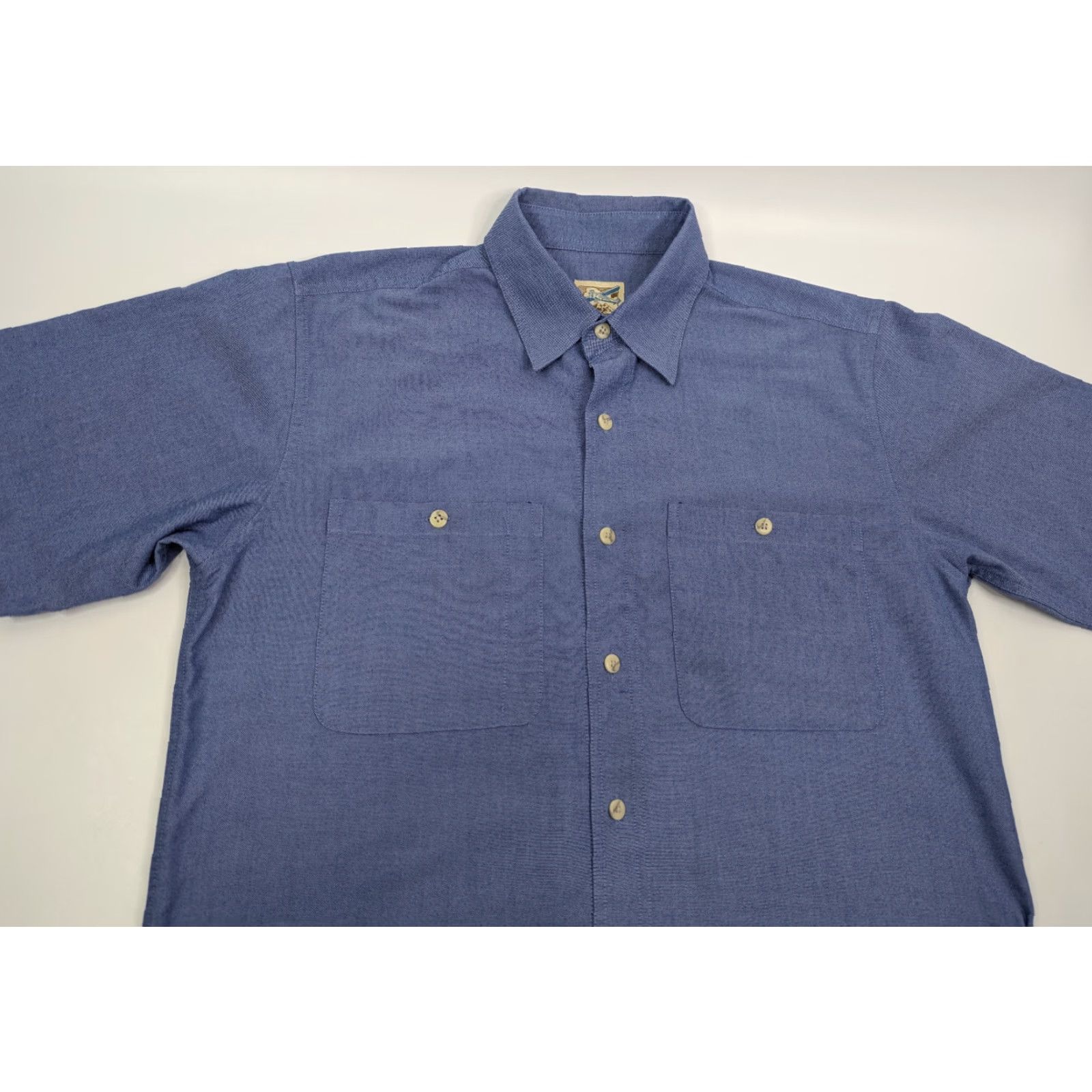 Vintage VINTAGE TravelSmith Shirt Mens M Blue Button Duel Pocket Short Sleeve Size US M / EU 48-50 / 2 - 2 Thumbnail