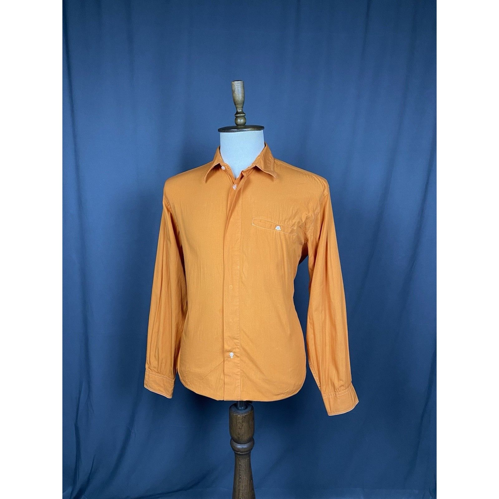 Yves Saint Laurent Yves Saint Laurent YSL Vintage Men's Orange Longsleeve Shirt Size US L / EU 52-54 / 3 - 4 Thumbnail