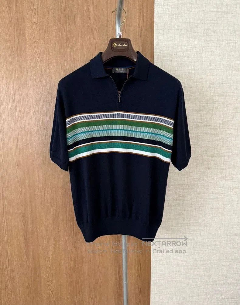 Loro Piana Loro Piana Striped Short Sleeve Polo. Size US M / EU 48-50 / 2 - 1 Thumbnail