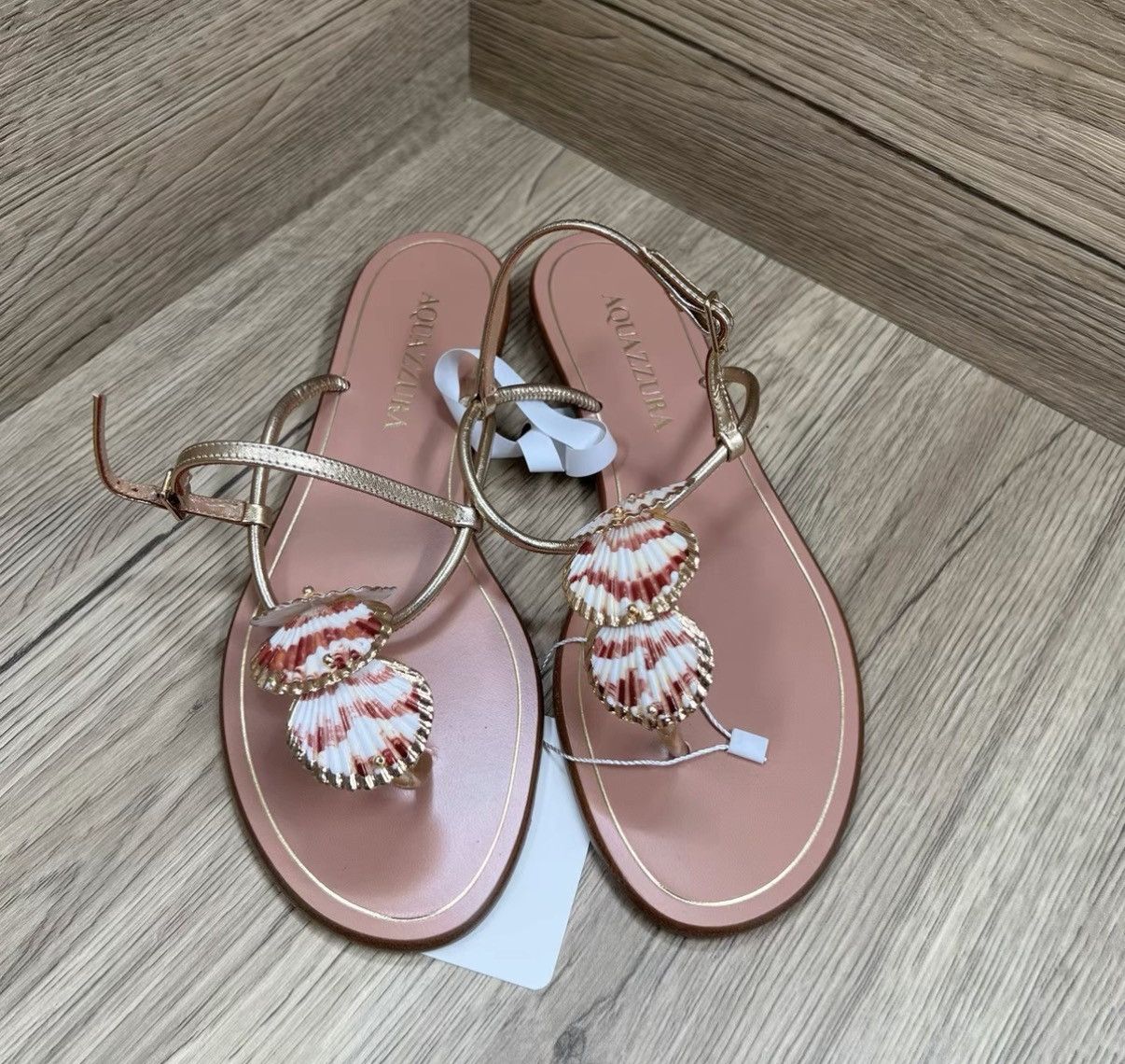 Aquazzura Aquazzura Shell Thong Sandals J41 Size US 7 / IT 37 - 3 Thumbnail