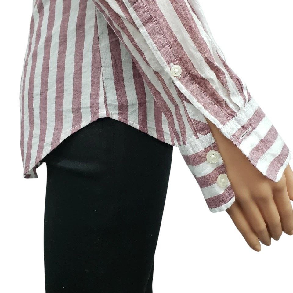 J.Crew J. Crew Mercantile Shirt Button Front Stripe Long Sleeves XS Size XS / US 0-2 / IT 36-38 - 7 Thumbnail