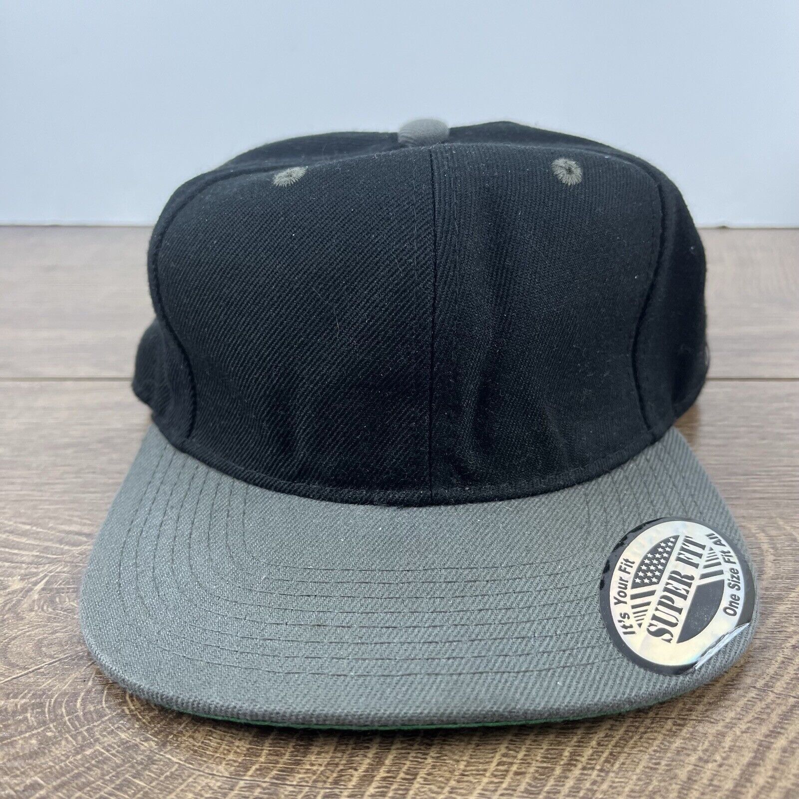 Other Plain Black Gray Snapback Hat Adjustable Hat Black Hat Adult Size ONE SIZE - 2 Thumbnail