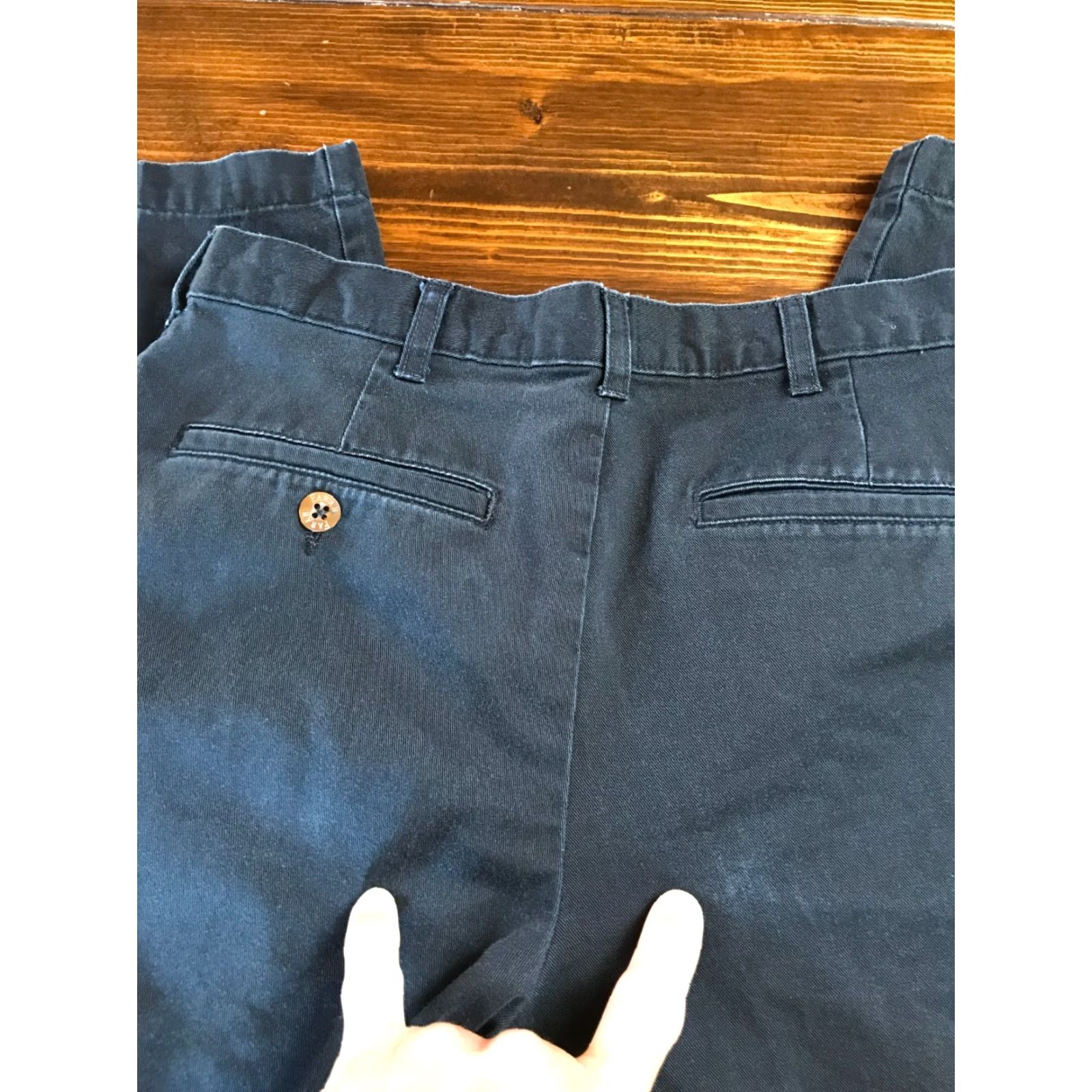 Farah Farah Pants Dark Navy Blue Flat Front Straight Leg Pockets 30-30 Men Regular Inseam 28 in Cotton Chino Vintage No Size US 30 / EU 46 - 6 Thumbnail