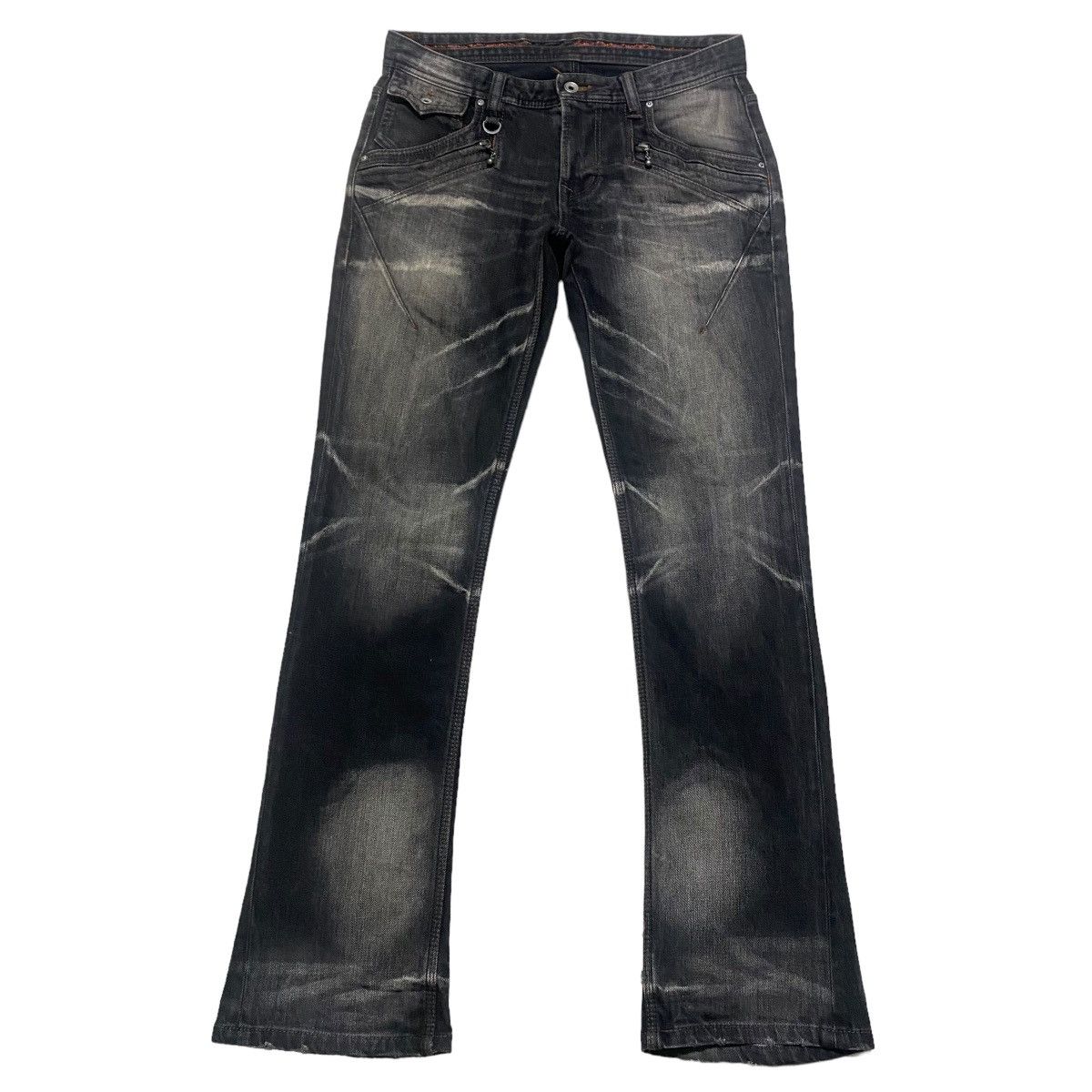 Nicole Club NCFM Mudwash Distressed Denim Flare Jeans Size US 31 - 2 Thumbnail