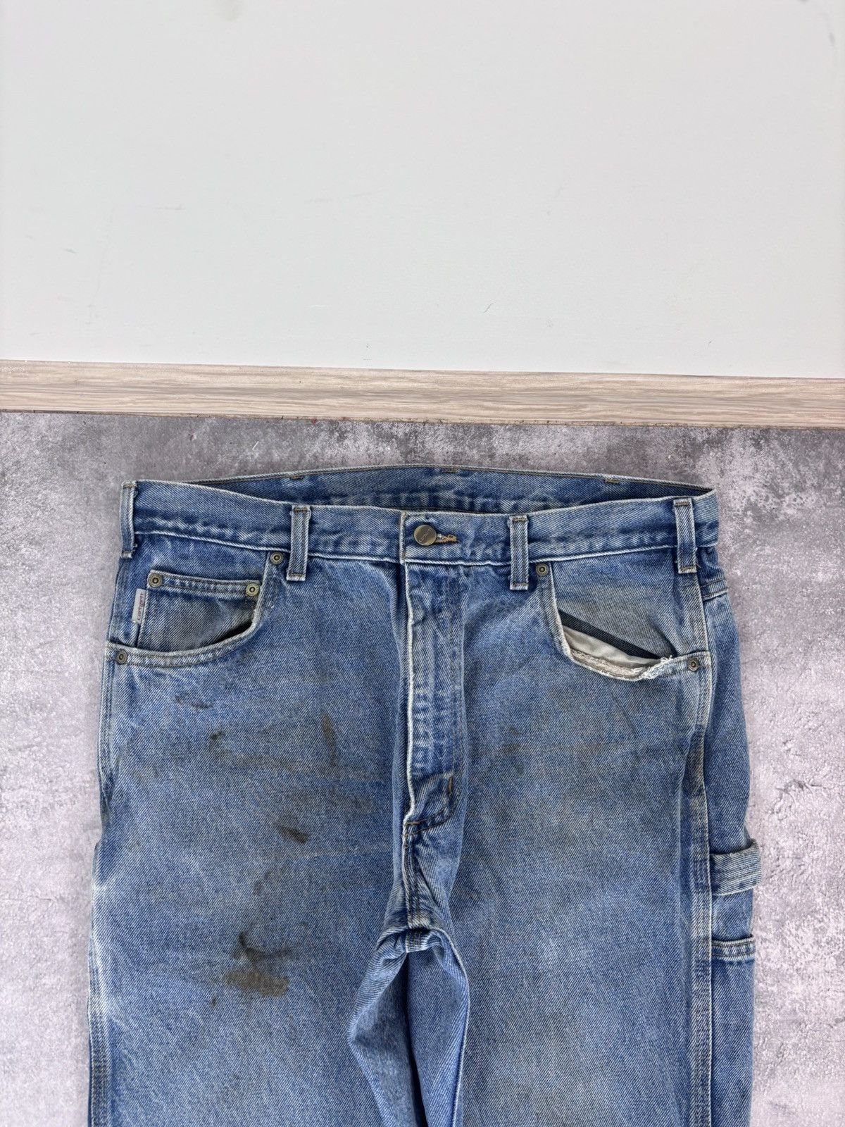 Carhartt Carhartt Men’s Denim Jeans B171 DST Relaxed Fit Distressed Size US 36 / EU 52 - 14 Thumbnail