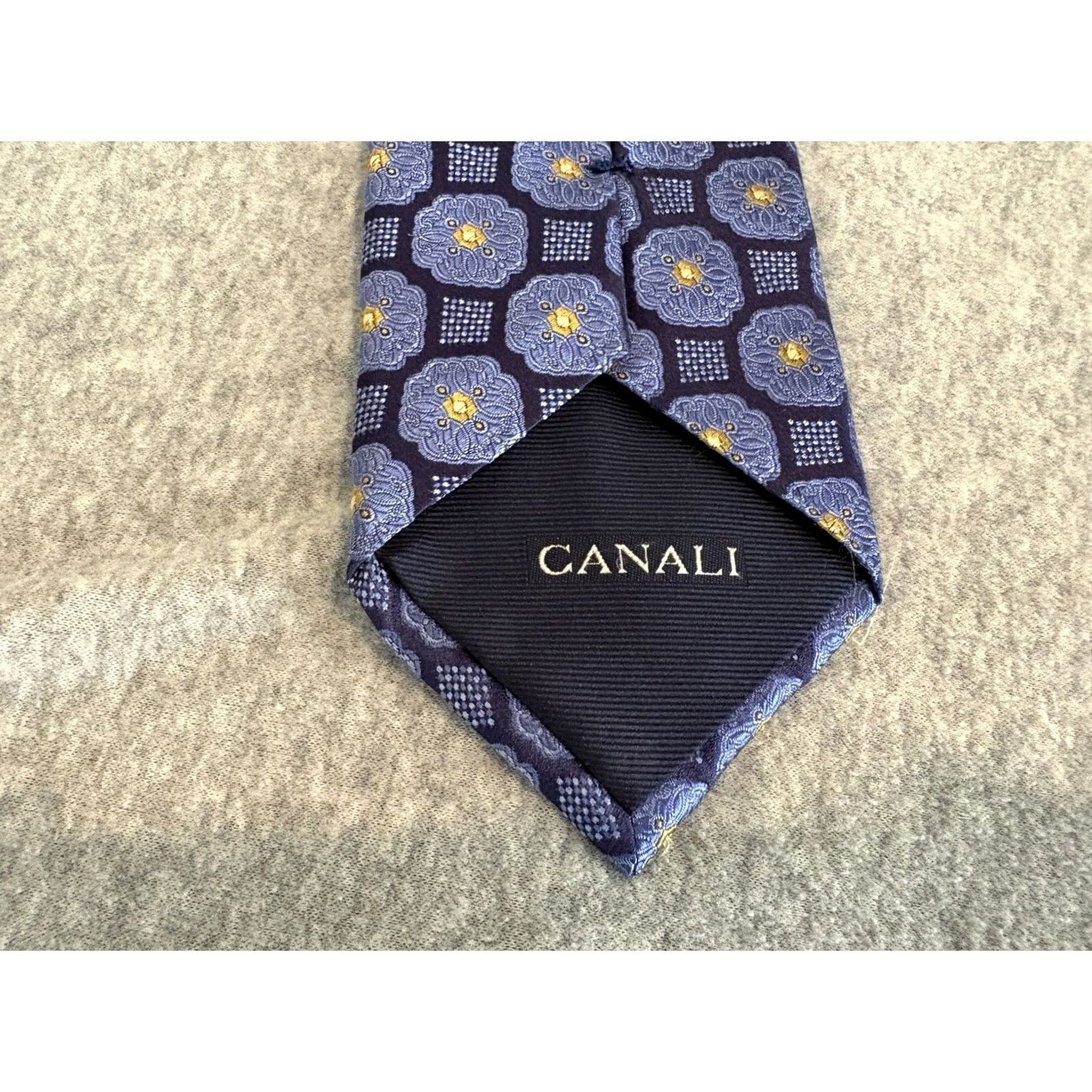 Canali Canali Tie Silk Floral Blue Men 57-60" Italy Silk Floral Tie Blue Canali Tie Men 57-60" Size ONE SIZE - 2 Thumbnail