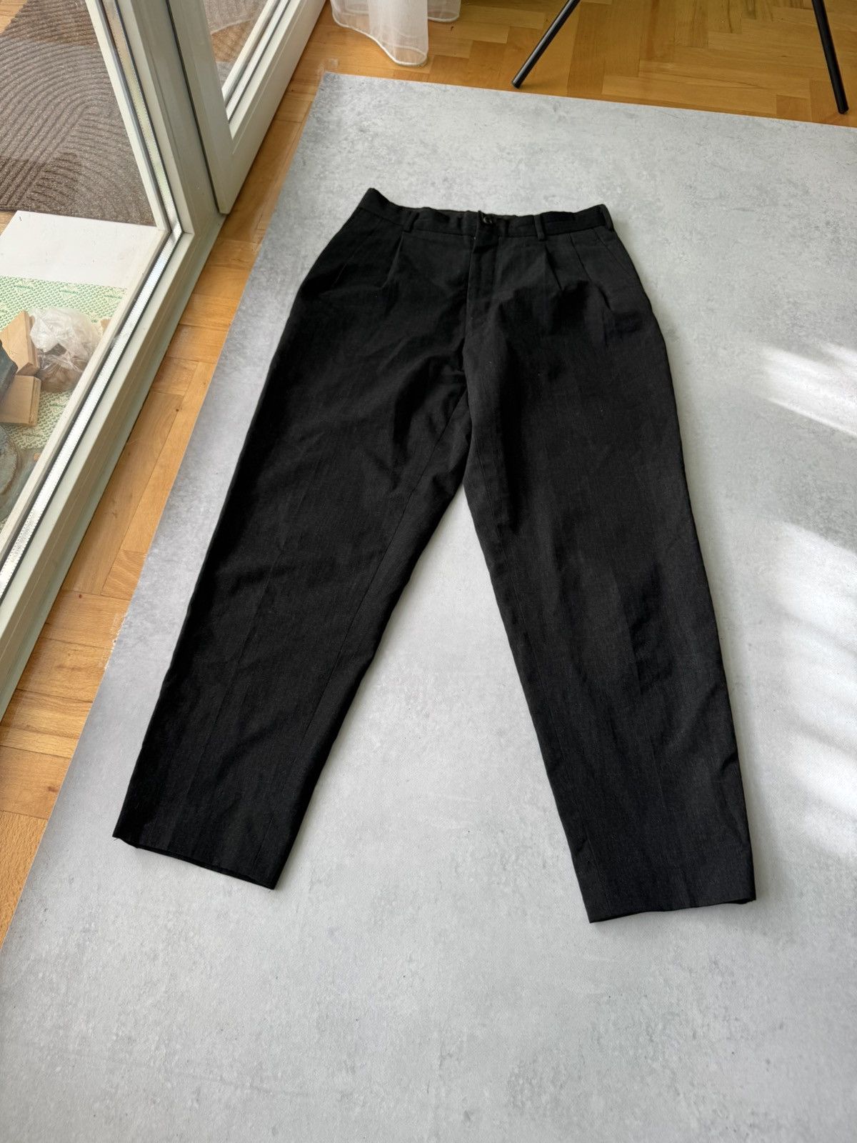 Comme des Garcons VTG 1989 Comme des Garcon Mens Wool Black Trouser Pants Size US 30 / EU 46 - 2 Thumbnail