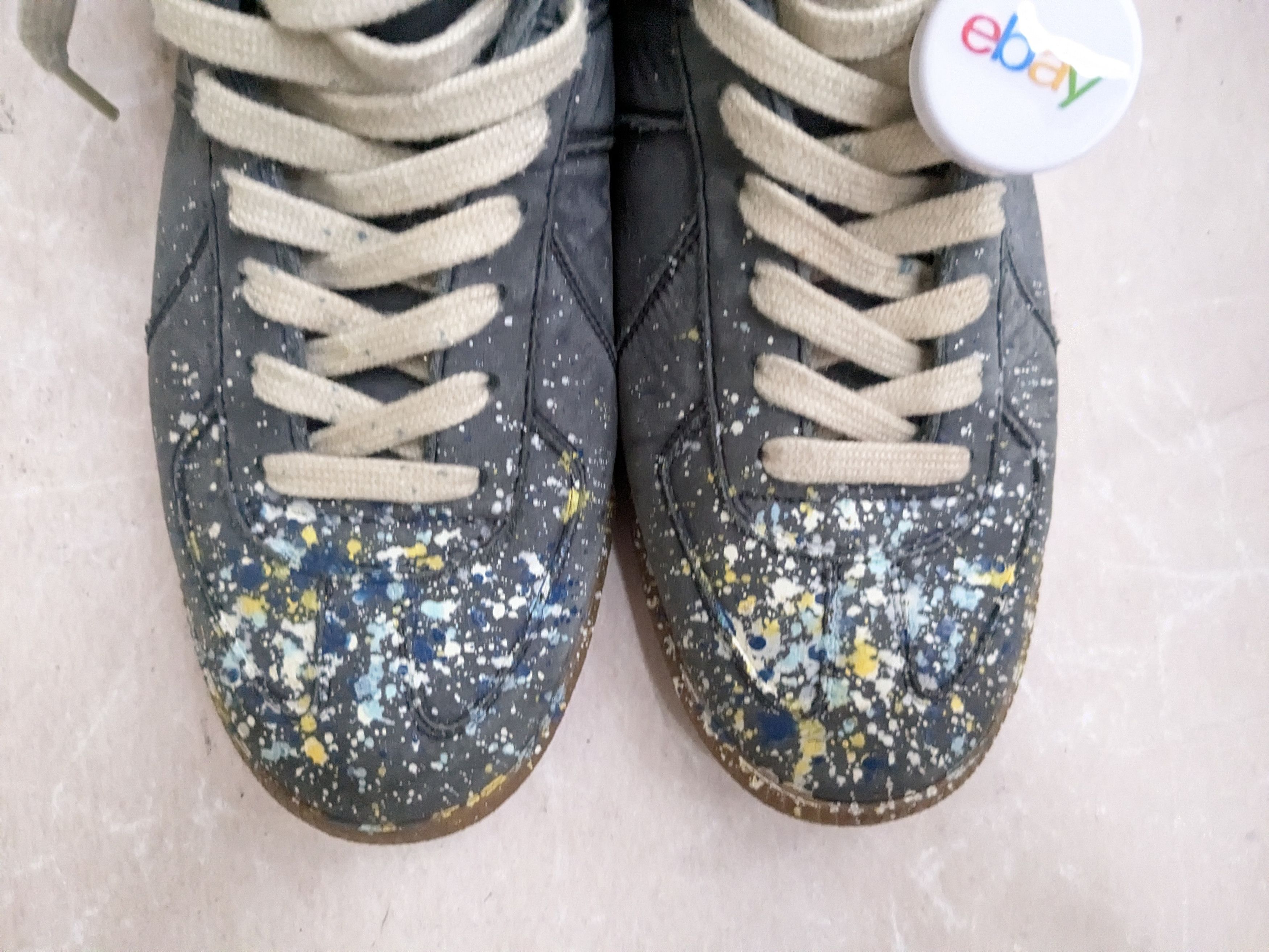 Maison Margiela Maison Margiela GAT Replica Blue Paint Splatter 9 42 High Size US 9 / EU 42 - 3 Thumbnail