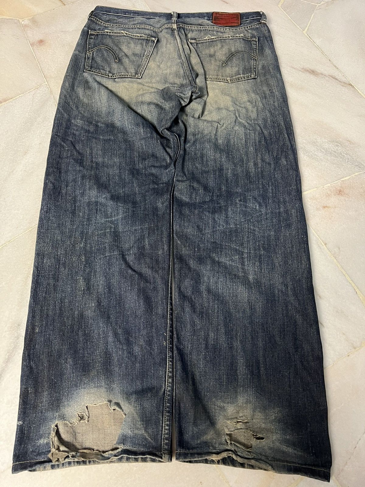 Levi's 💥BAGGY💥VINTAGE LEVIS 503 DISTRESSED MUD WASH JEANS VERY RARE Size US 35 - 2 Thumbnail