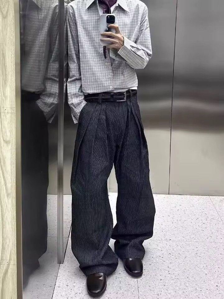 Other Striped Casual Basic Japanese Wide Leg Pants Y2k Size US 30 / EU 46 - 3 Thumbnail