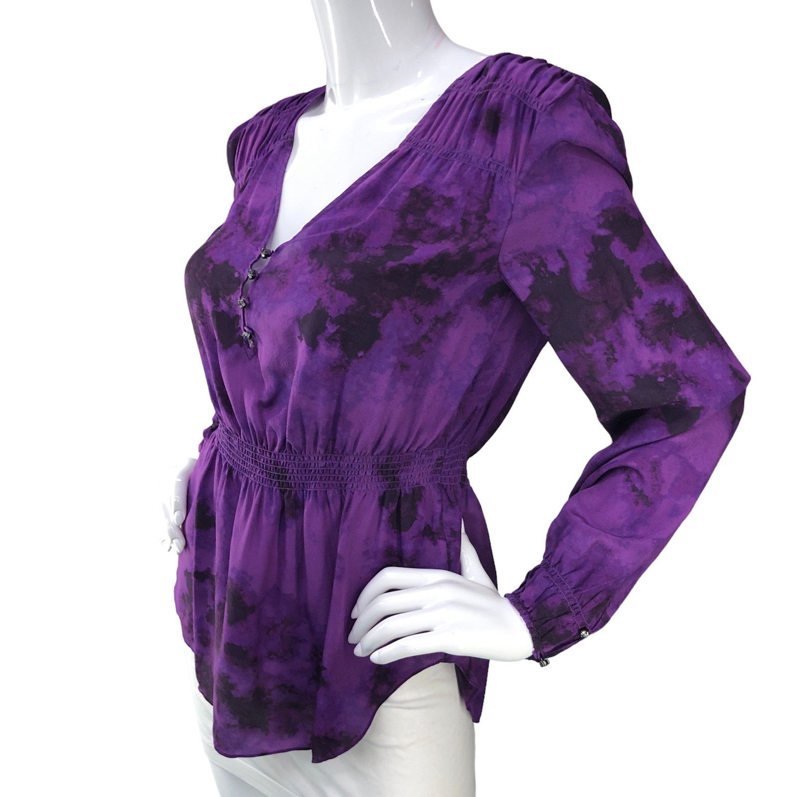 Rebecca Taylor Rebecca Taylor Size 6 Blouse Silk V Neck Balloon Sleeve Size M / US 6-8 / IT 42-44 - 4 Thumbnail