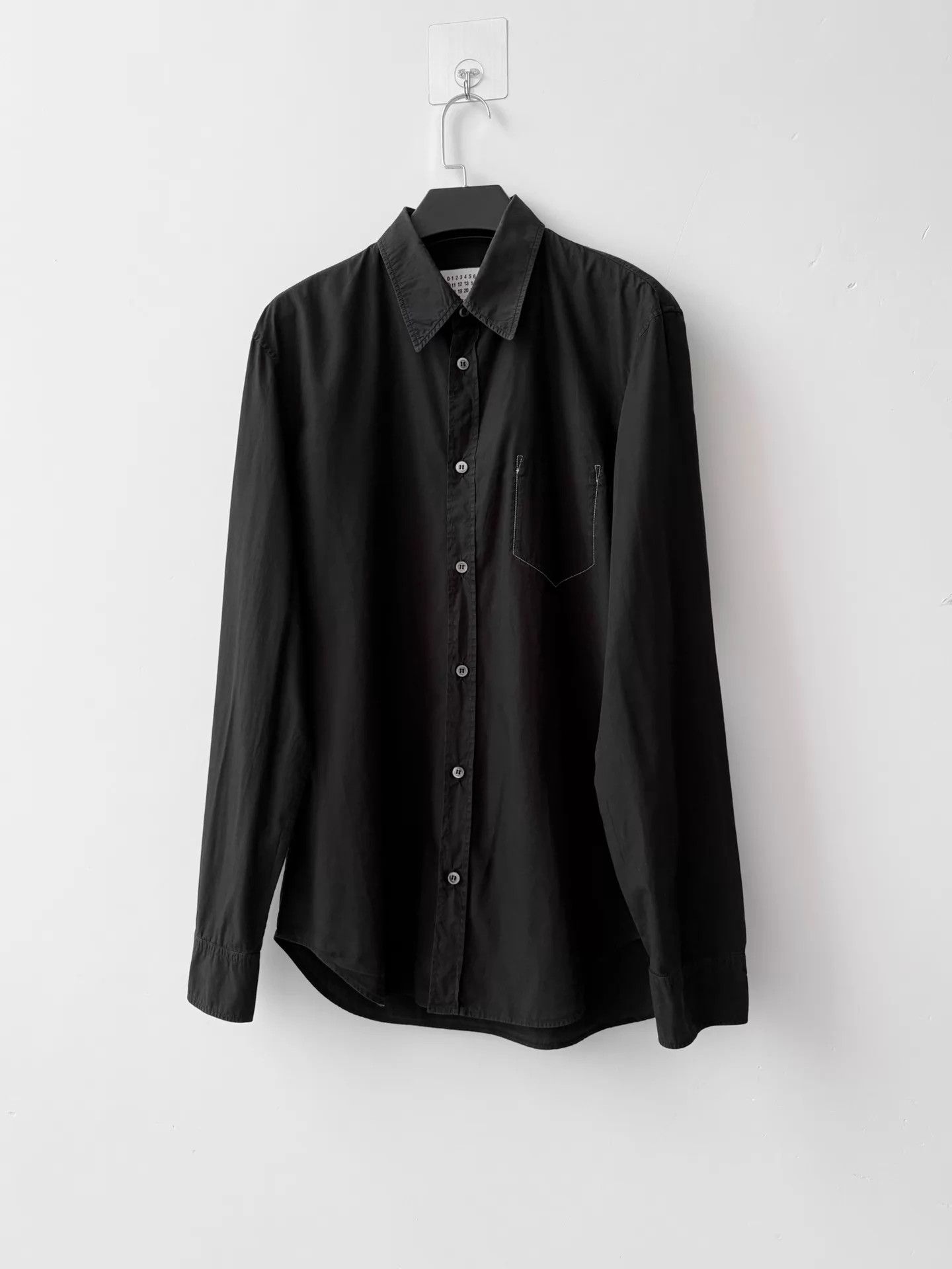 Maison Margiela Maison Margiela S/S21 Black Topstitch Pocket Shirt 40 Size US M / EU 48-50 / 2 - 2 Thumbnail